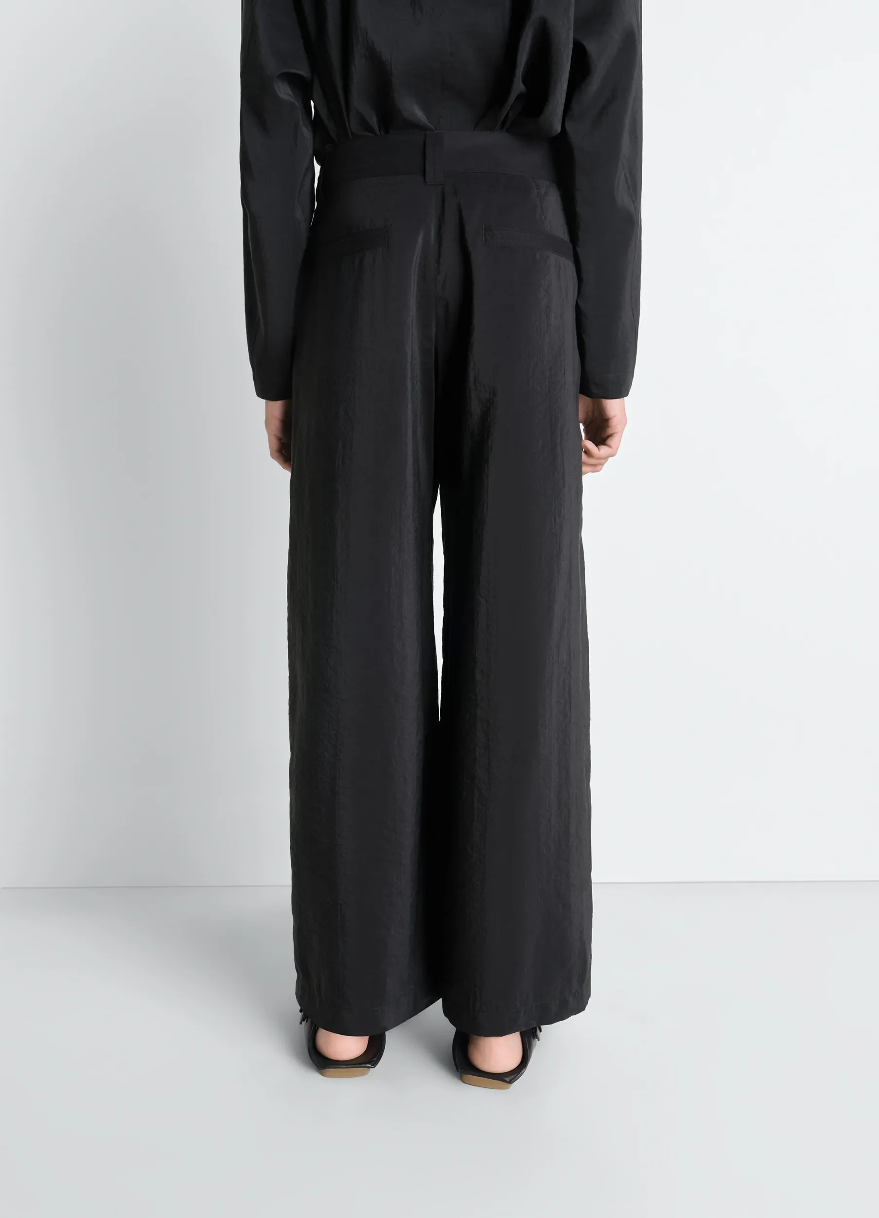 STRAIGHT TAILORED PANTS IN DRY SILK - Image 4