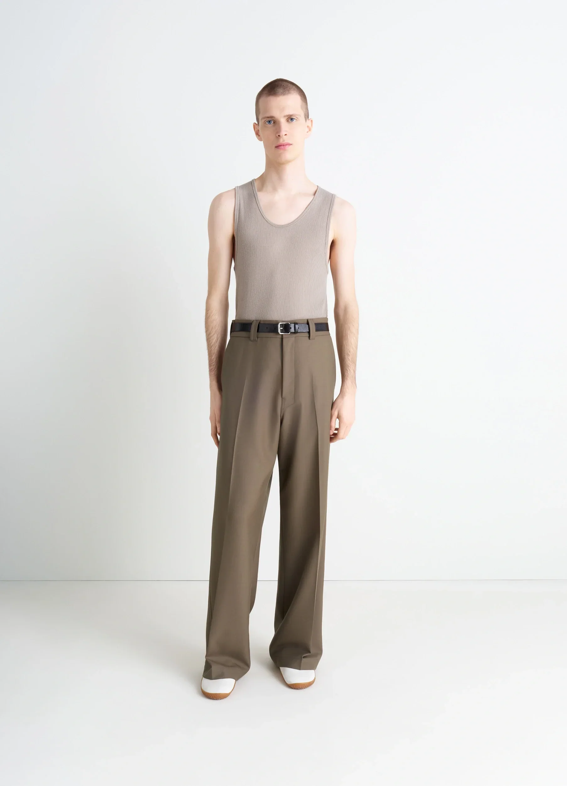 STRAIGHT TAILORED PANTS IN POLYWOOL - Image 2