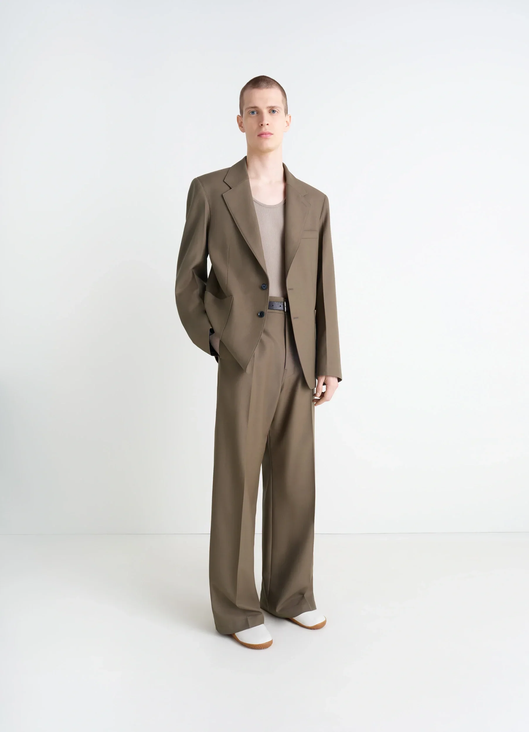 STRAIGHT TAILORED PANTS IN POLYWOOL - Image 3