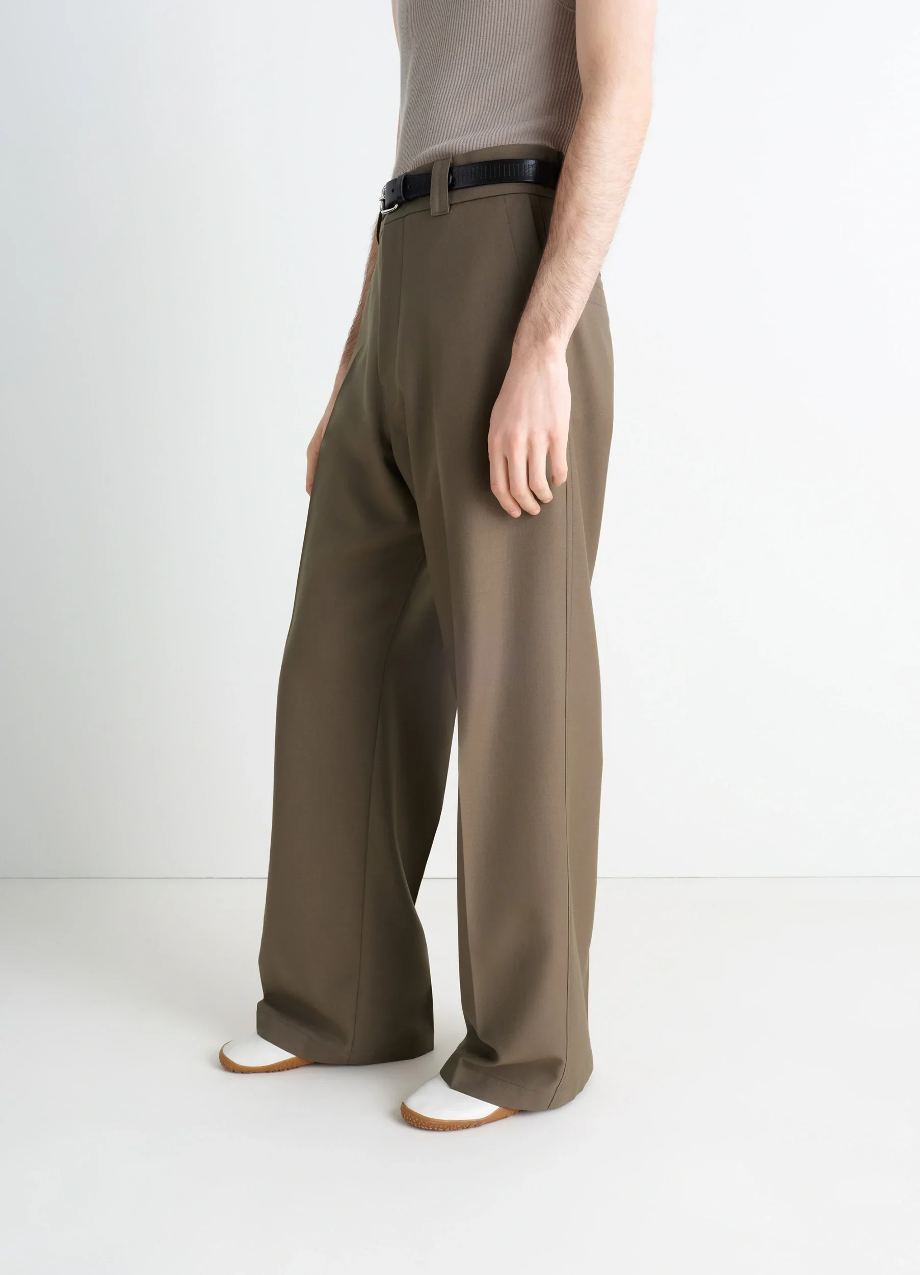 STRAIGHT TAILORED PANTS IN POLYWOOL - Image 4