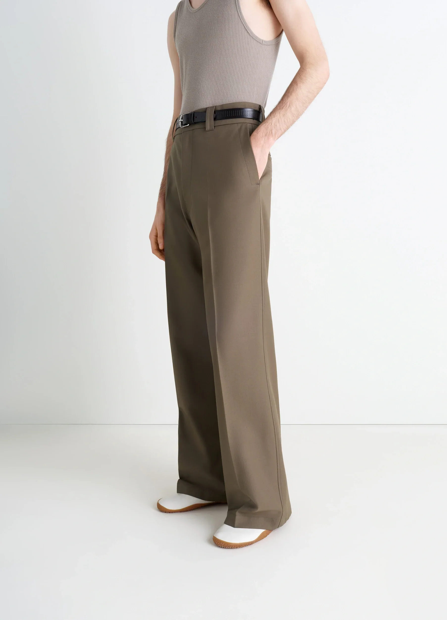 STRAIGHT TAILORED PANTS IN POLYWOOL - Image 5