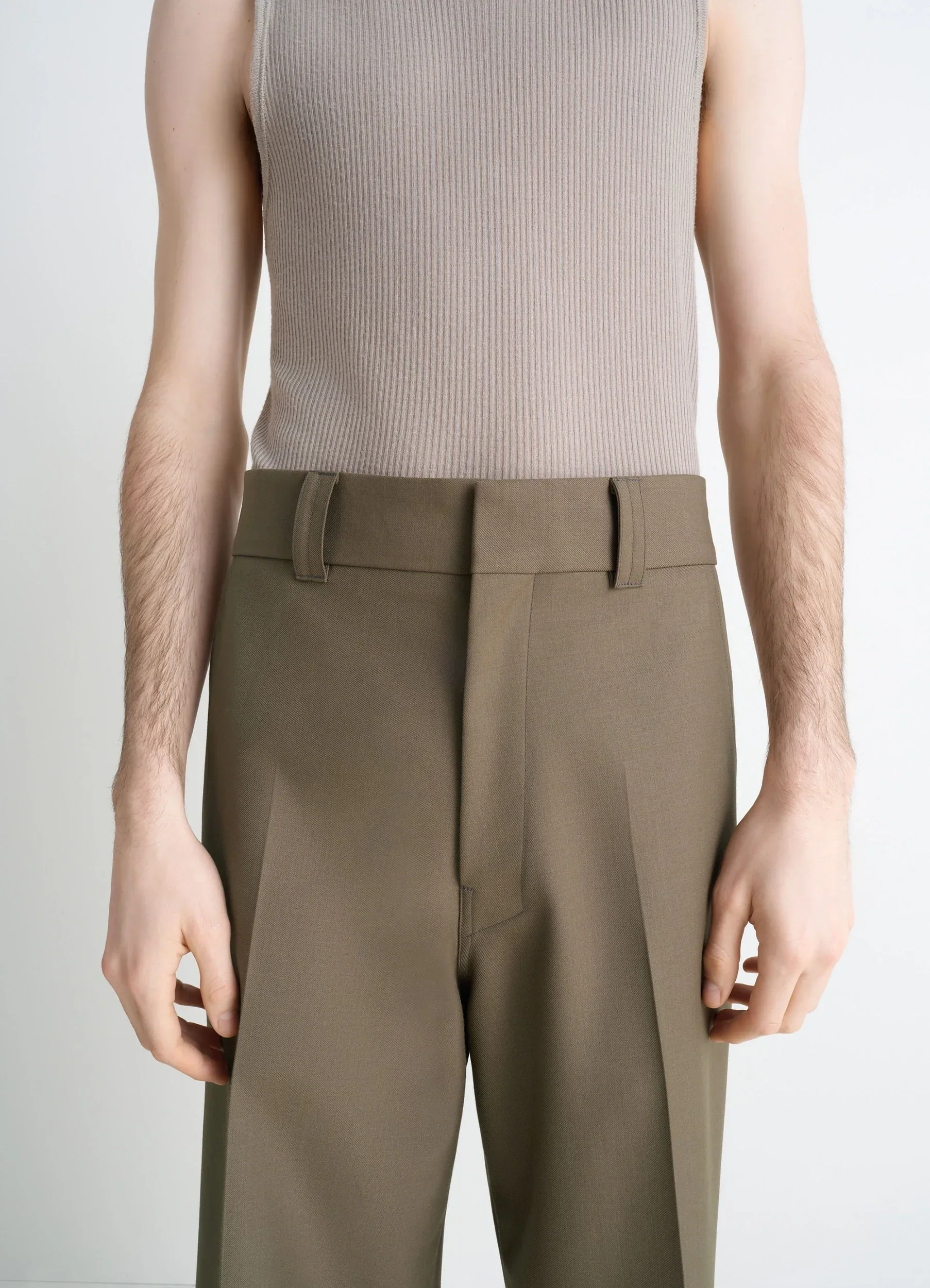 STRAIGHT TAILORED PANTS IN POLYWOOL - Image 7