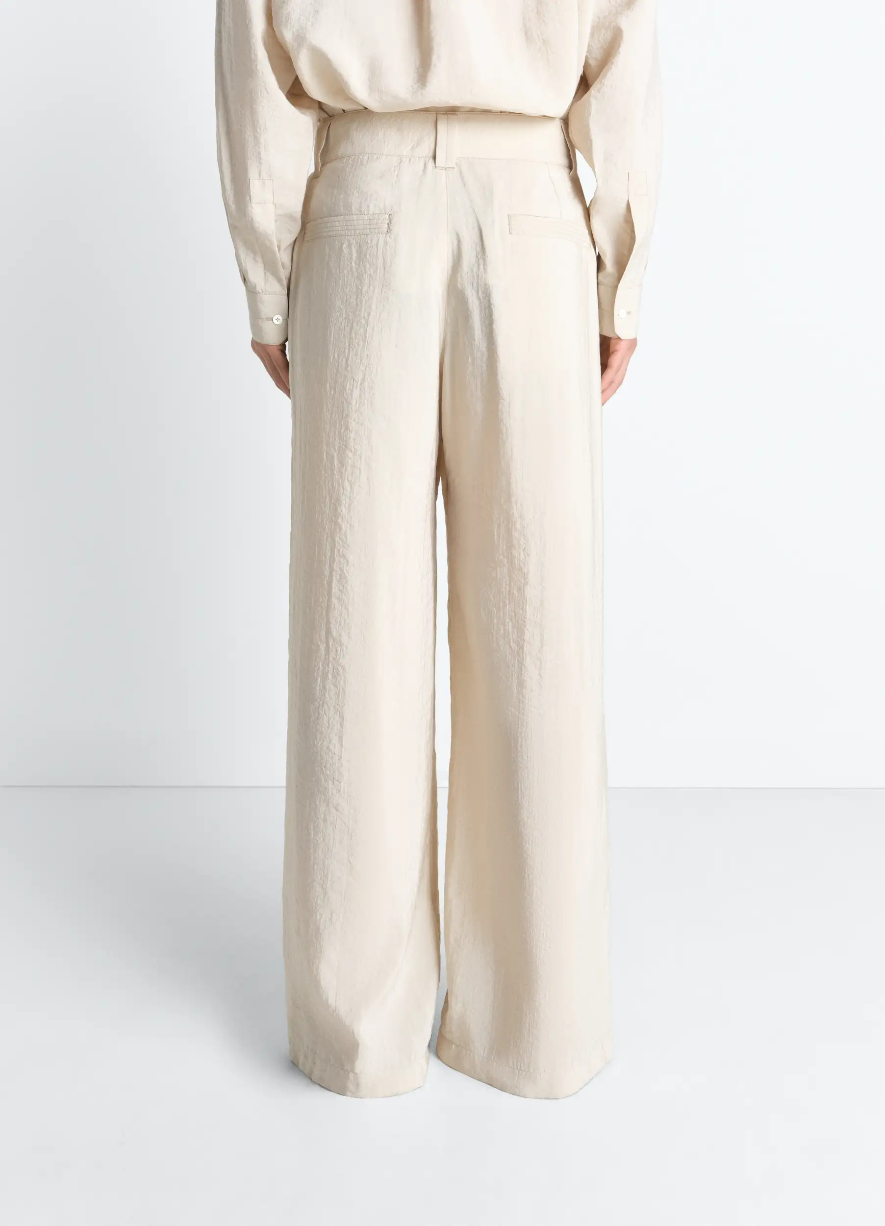 STRAIGHT TAILORED PANTS IN DRY SILK - Image 5