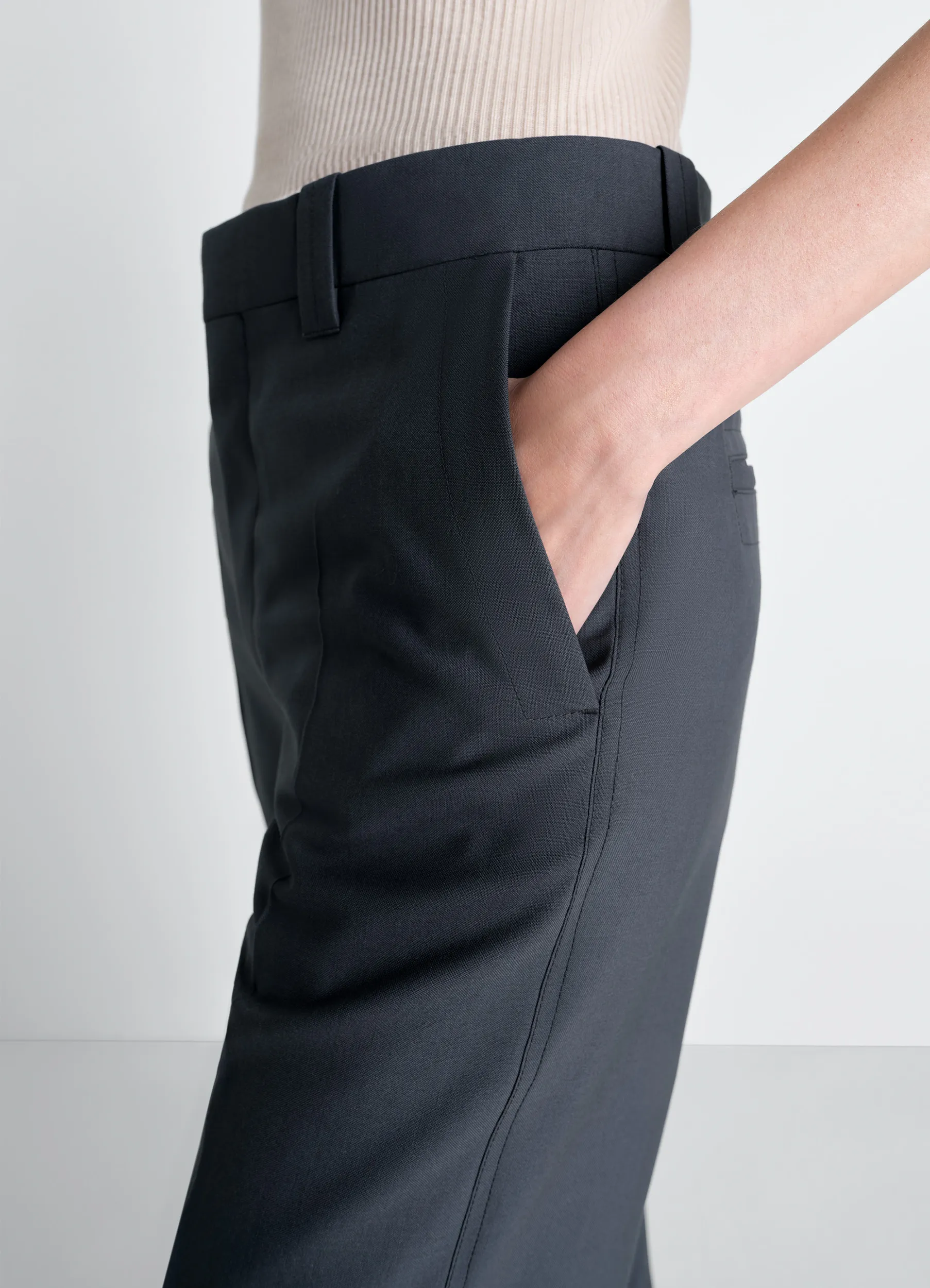 STRAIGHT TAILORED PANTS IN POLYWOOL - Image 3
