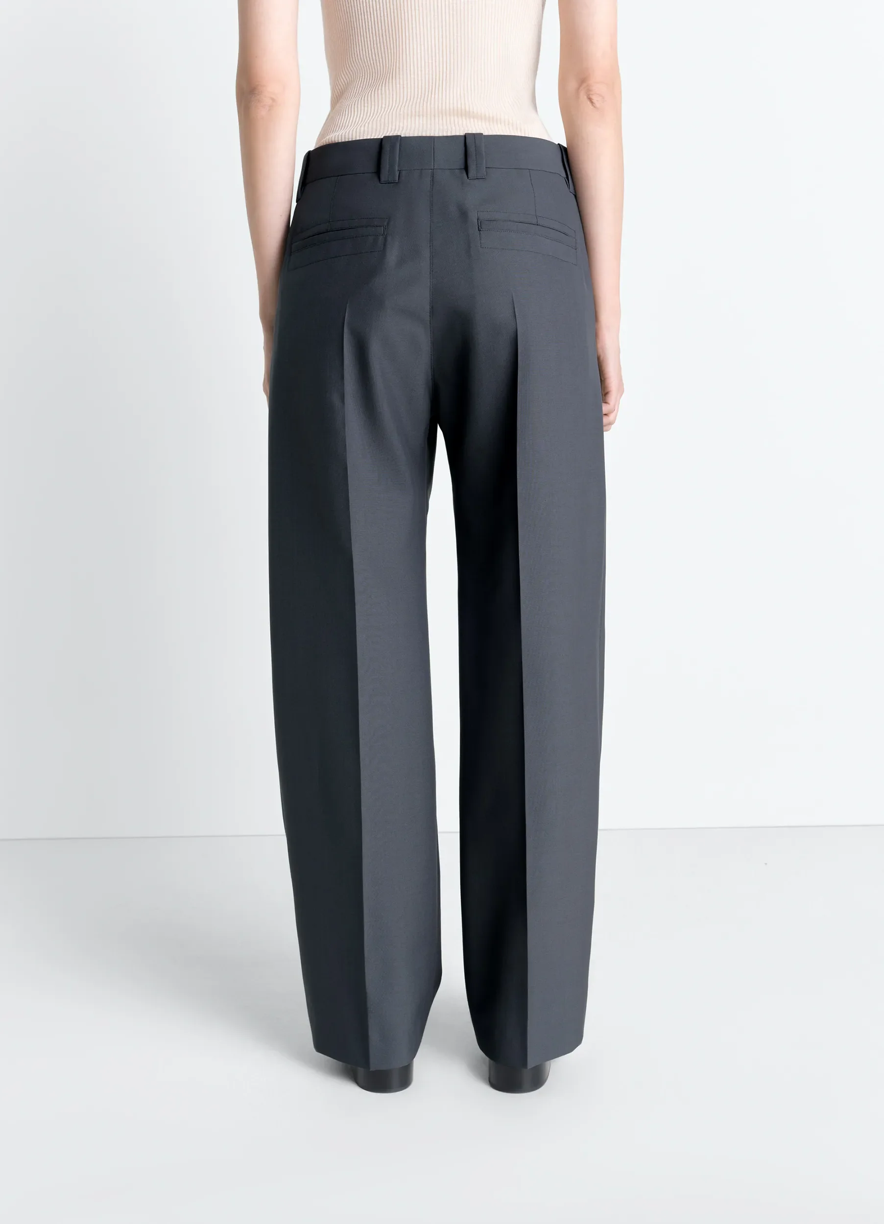 STRAIGHT TAILORED PANTS IN POLYWOOL - Image 4