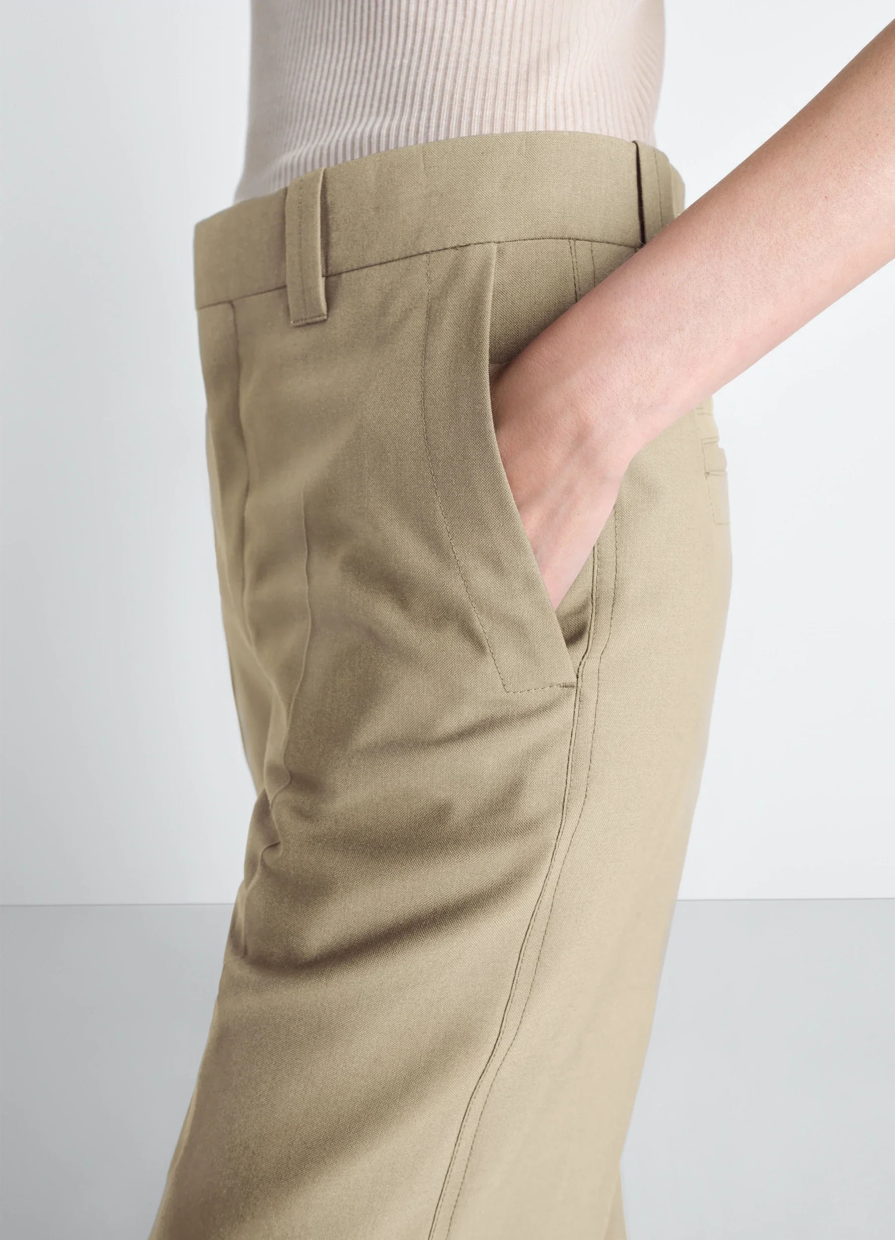 STRAIGHT TAILORED PANTS IN POLYWOOL - Image 3