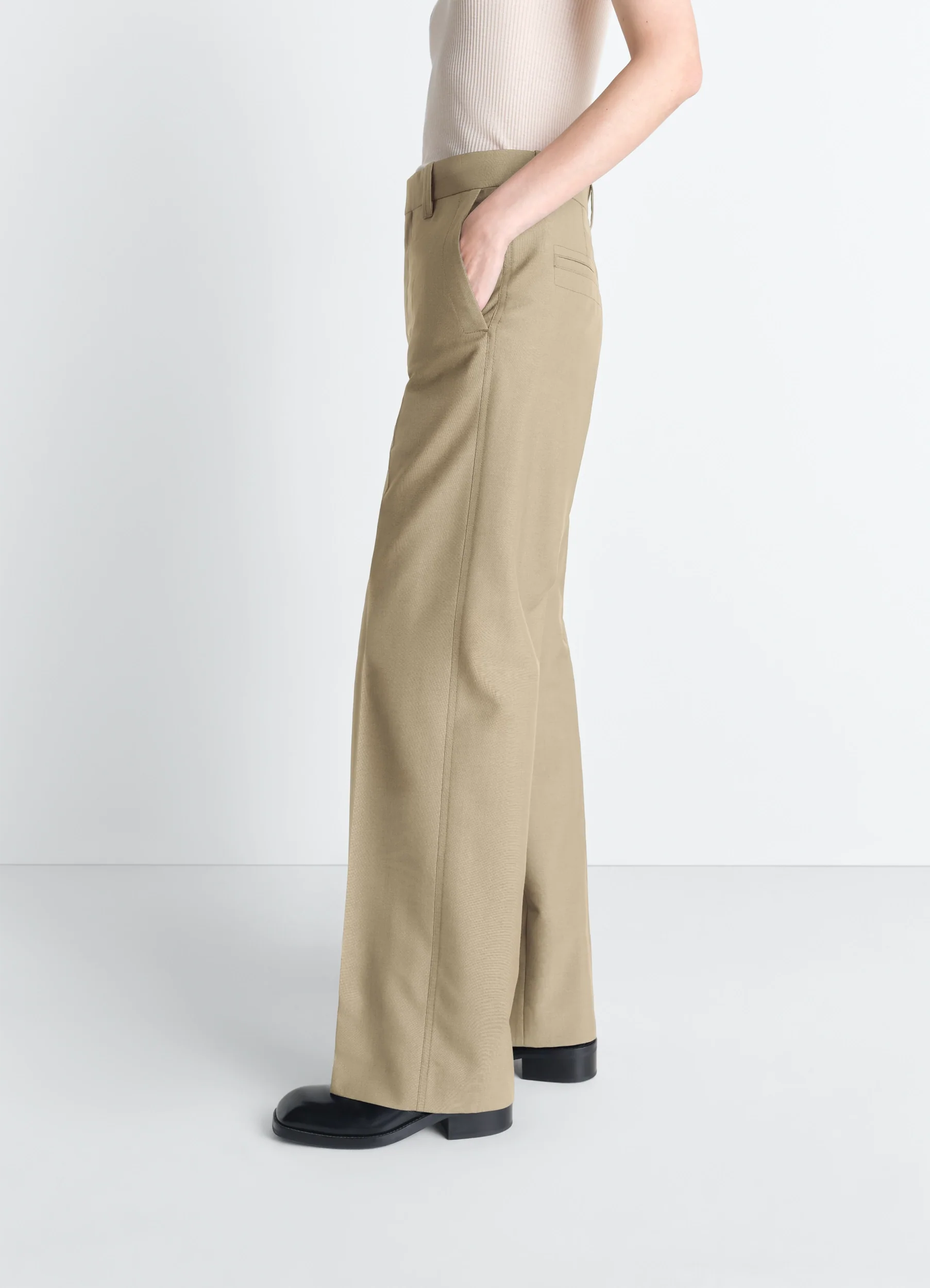 STRAIGHT TAILORED PANTS IN POLYWOOL - Image 4