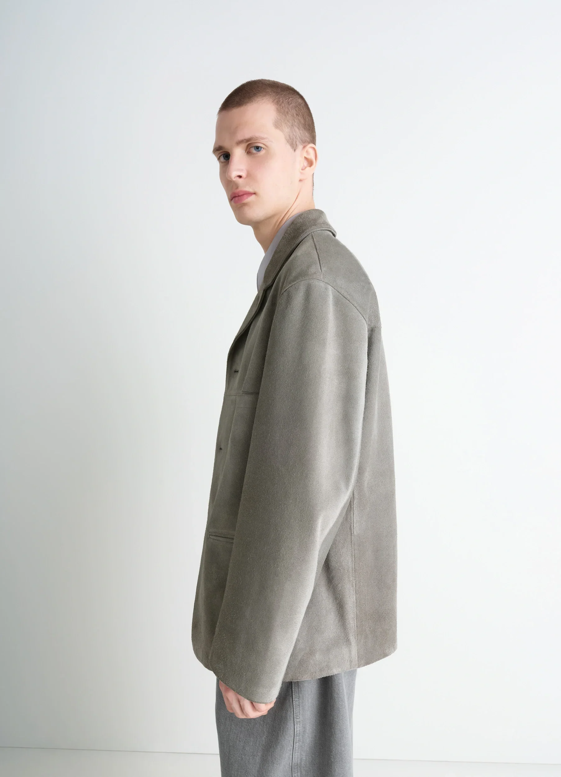 SUEDE SINGLE BREASTED JACKET - Image 3