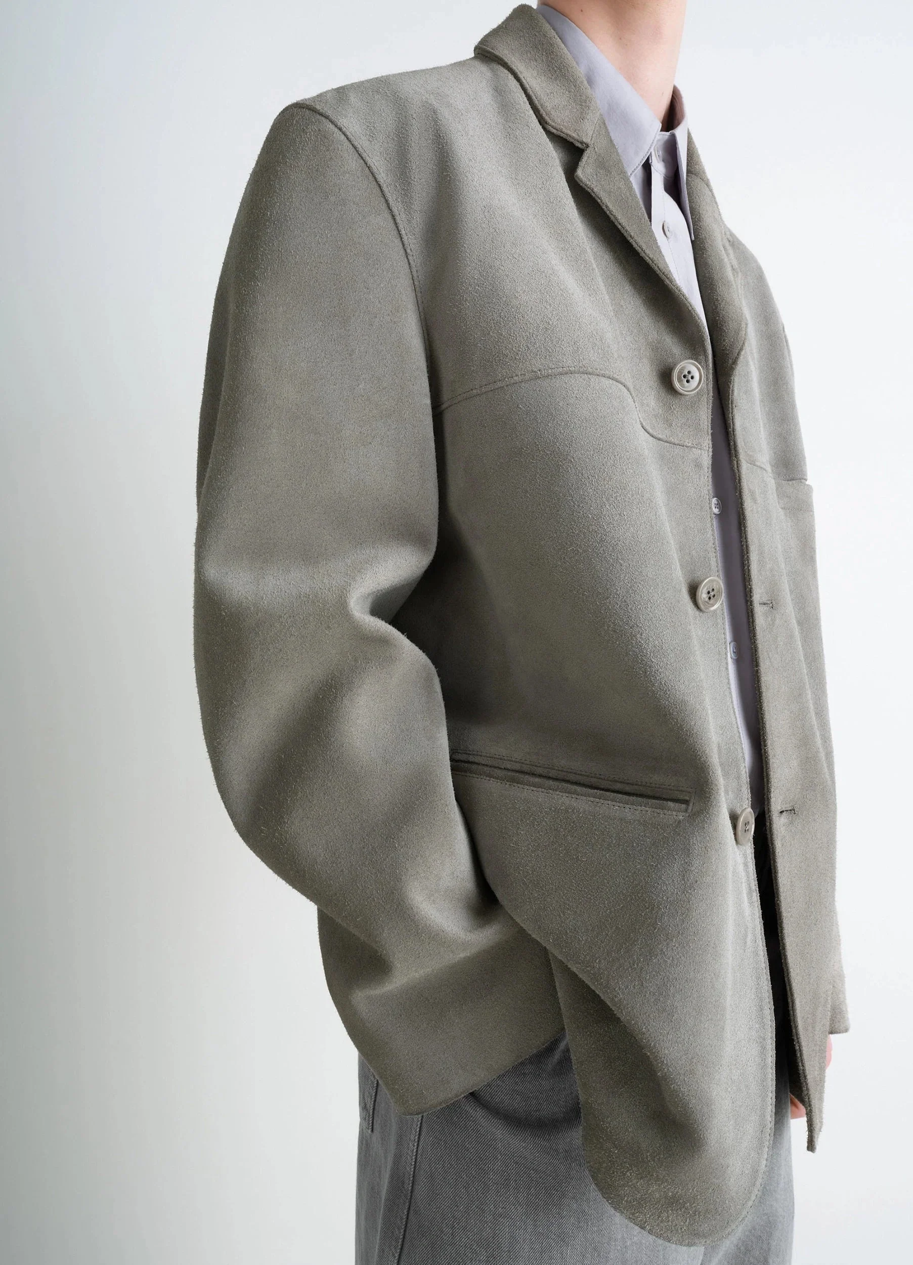 SUEDE SINGLE BREASTED JACKET - Image 5