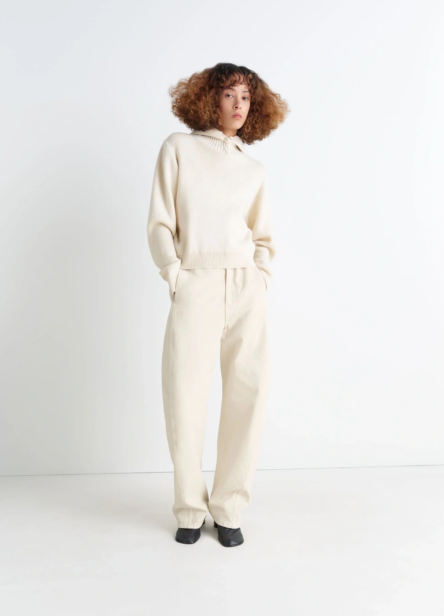 SWEATER WITH HOOD IN WOOL ALPACA - Image 2