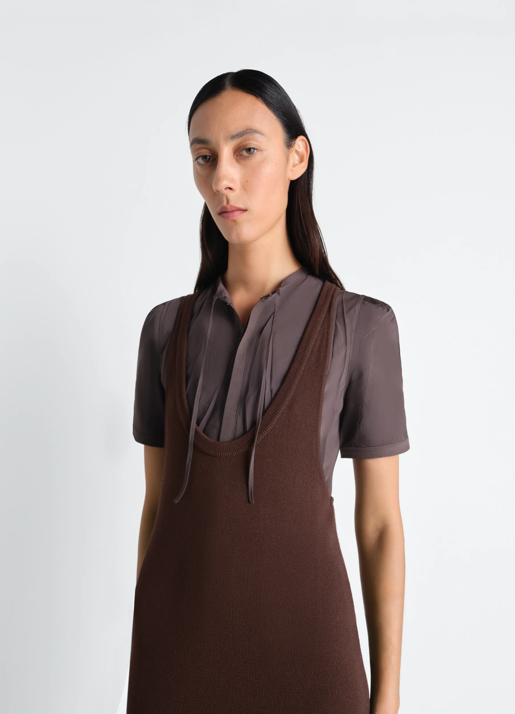 TANK TOP MINI DRESS IN VISCOSE CREPE - Image 3