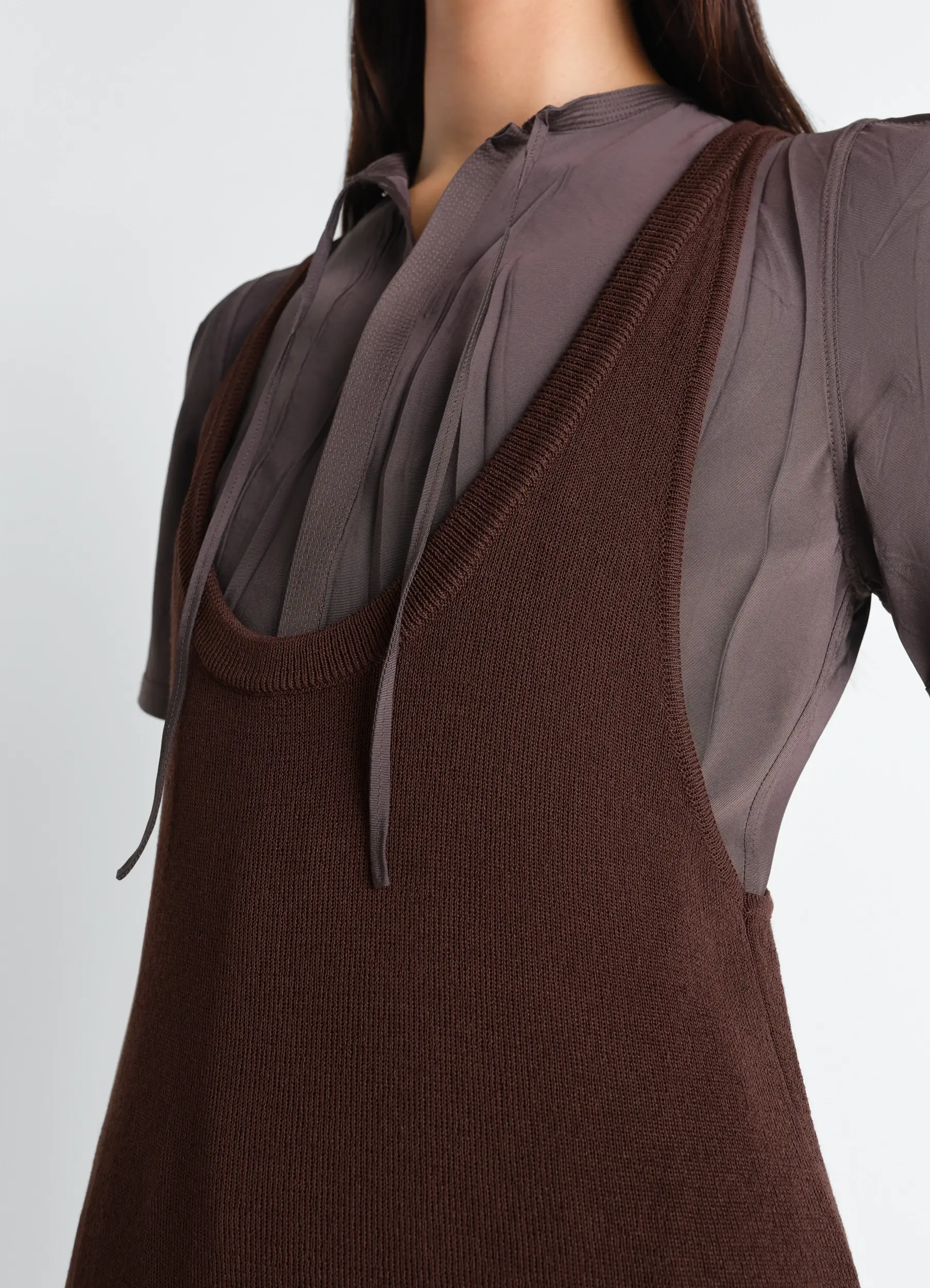 TANK TOP MINI DRESS IN VISCOSE CREPE - Image 4