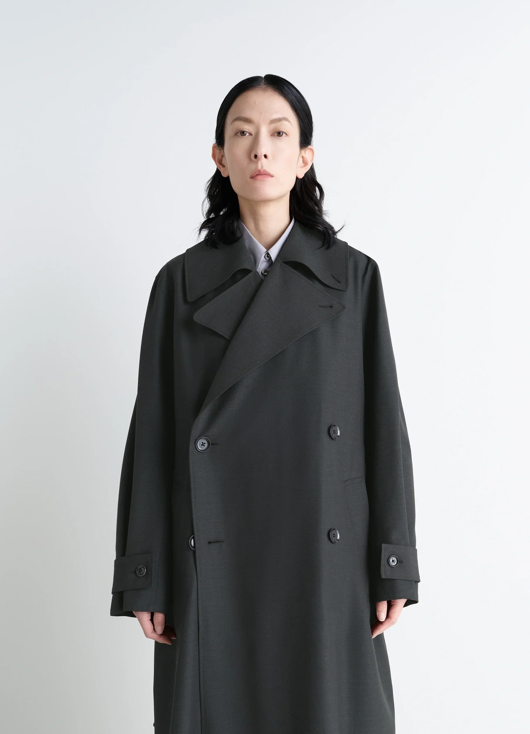 TRENCH COAT WITH DETACHABLE LINING IN POLYWOOL - Image 3