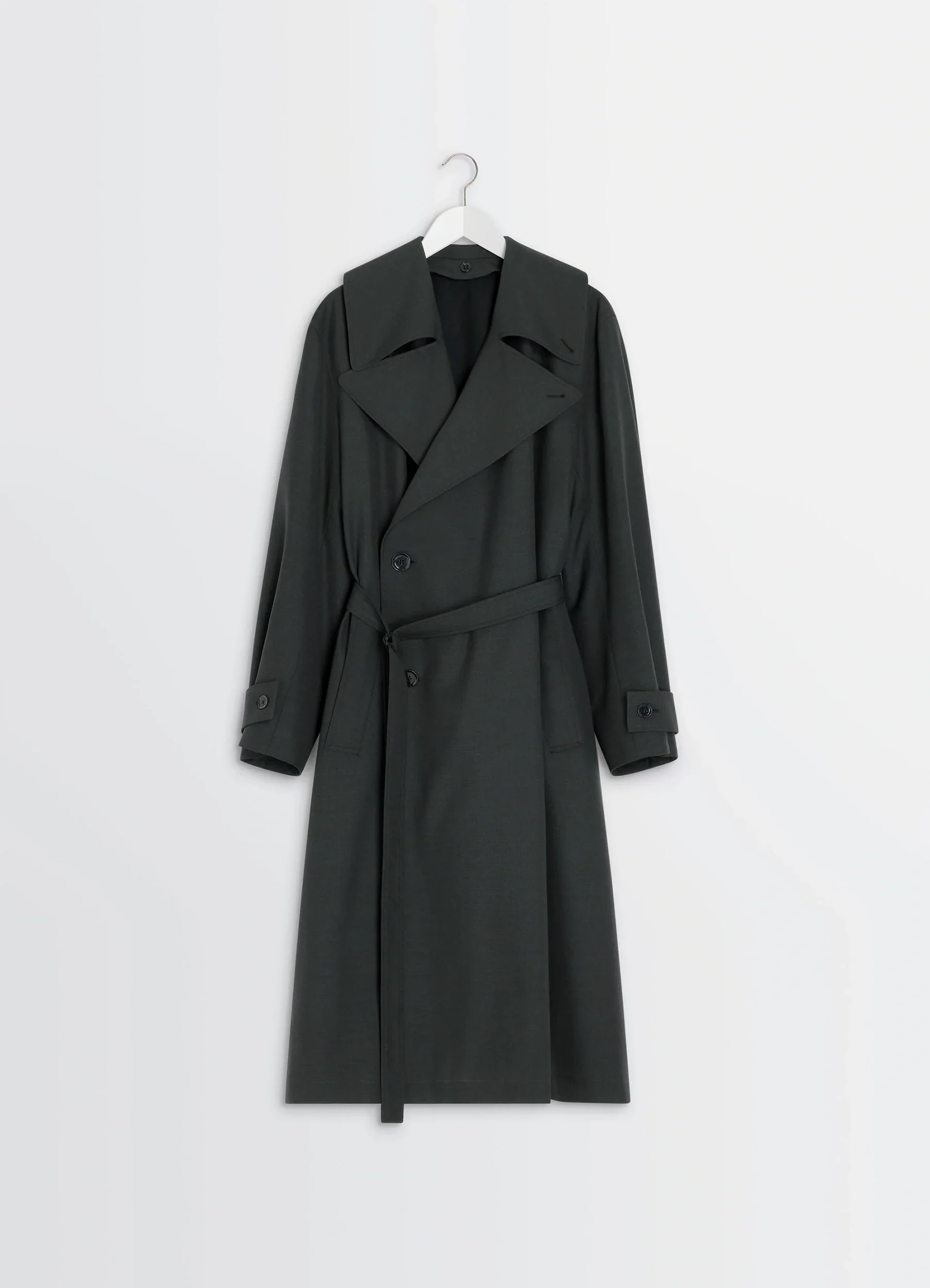 TRENCH COAT WITH DETACHABLE LINING IN POLYWOOL - Image 7