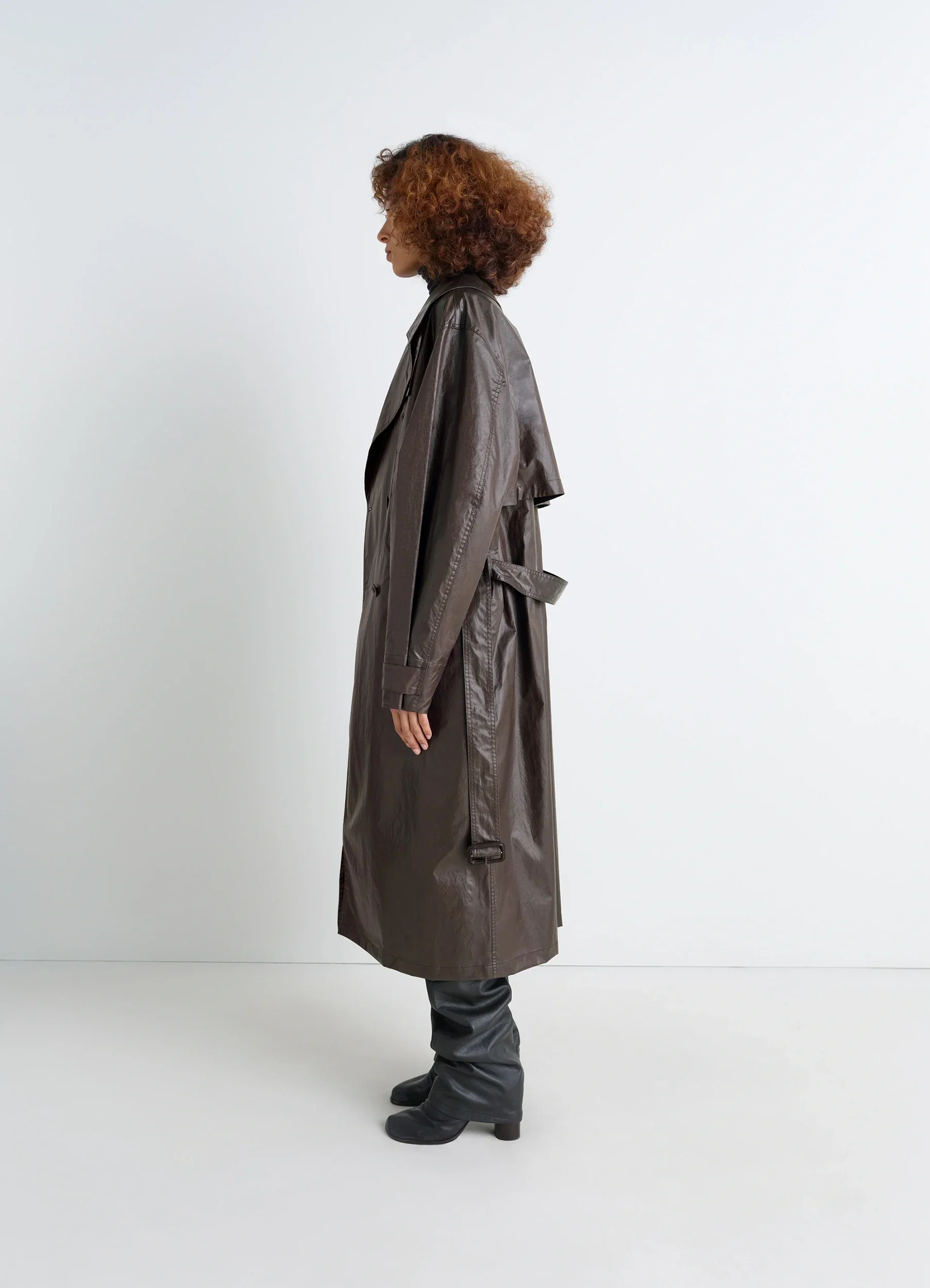 TRENCH COAT IN COATED COTTON - Image 3