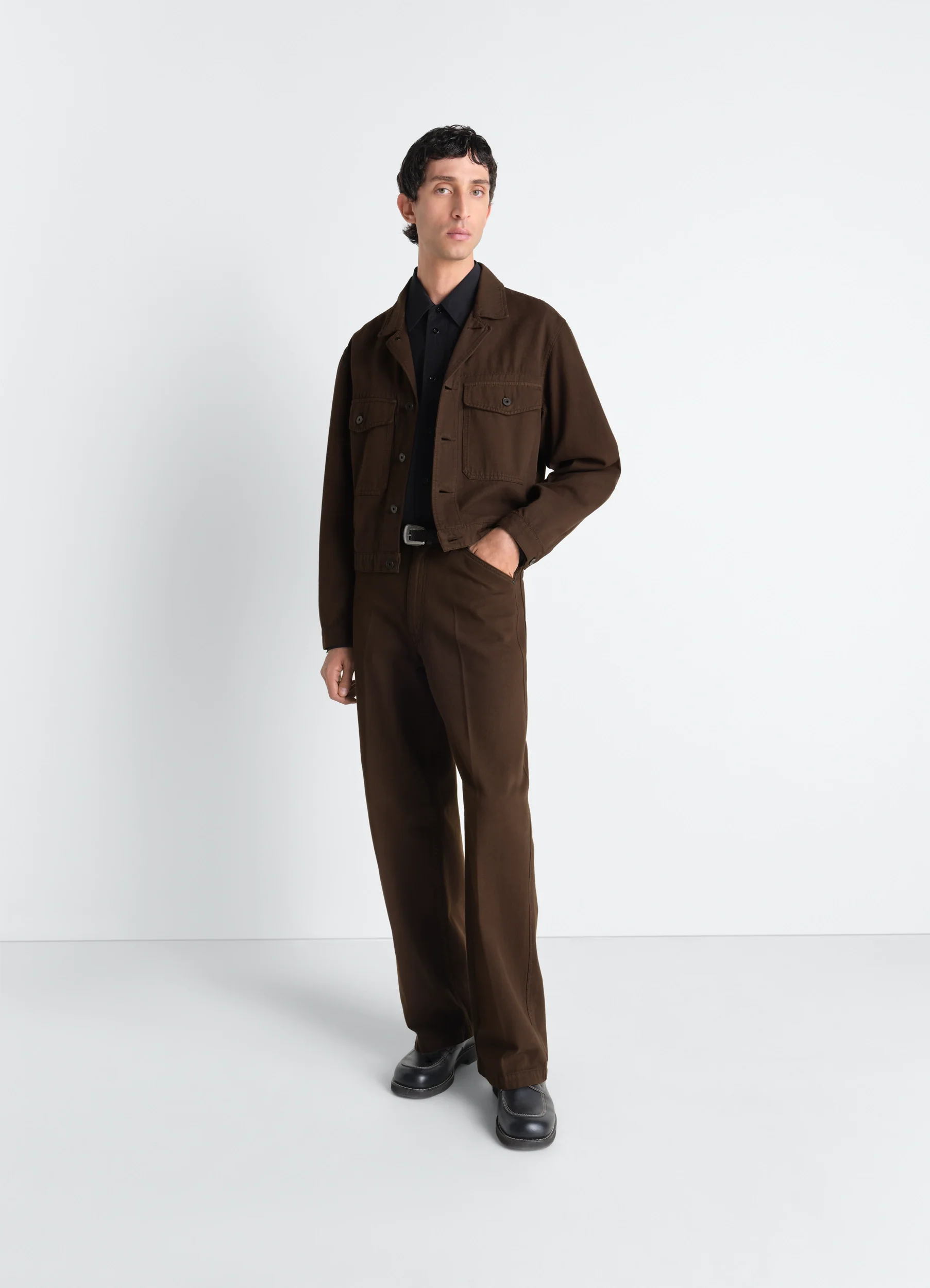 TRUCKER JACKET IN DYED BROKEN TWILL - Image 2