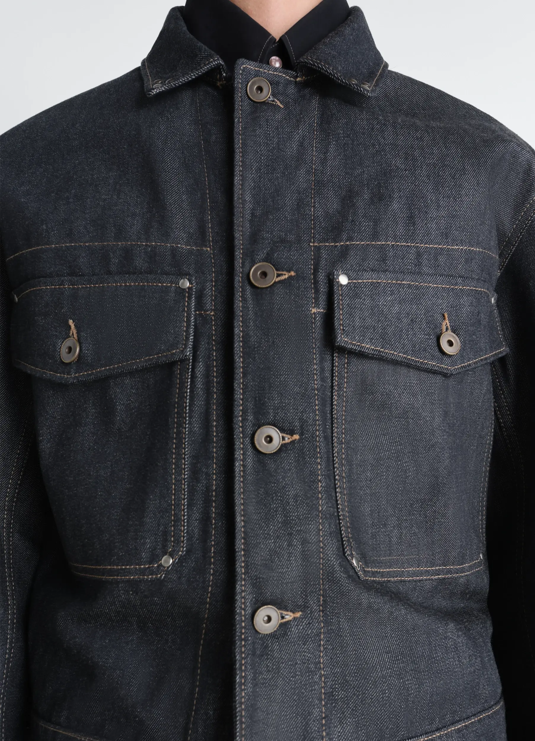 TRUCKER JACKET WITH STUDS IN DENIM - Image 3