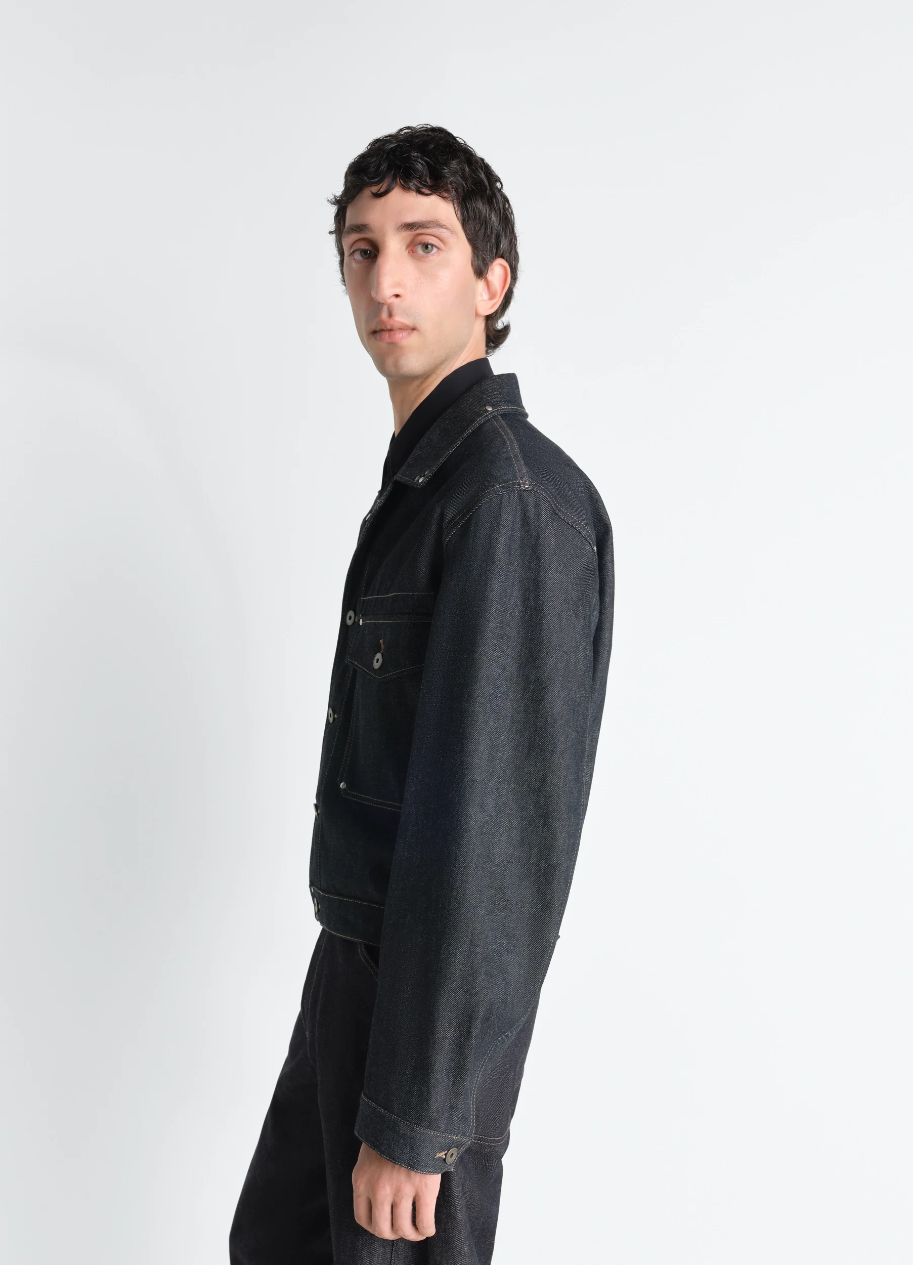 TRUCKER JACKET WITH STUDS IN DENIM - Image 4