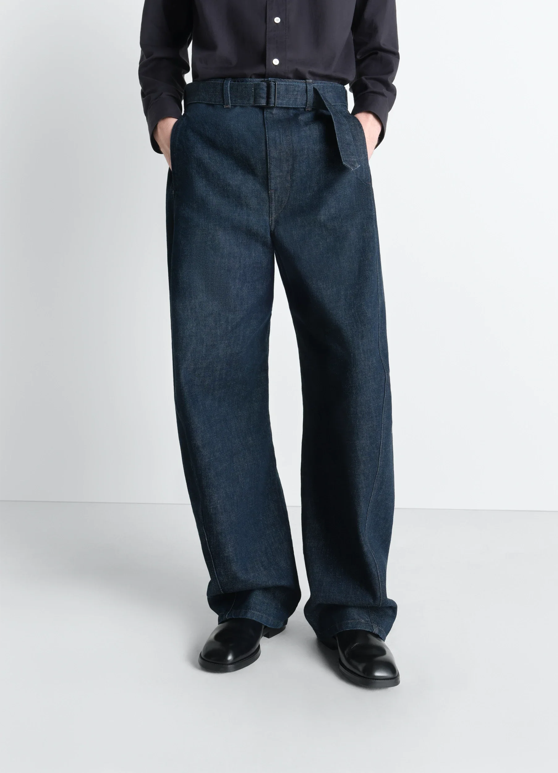 TWISTED BELTED PANTS IN DENIM - Image 4