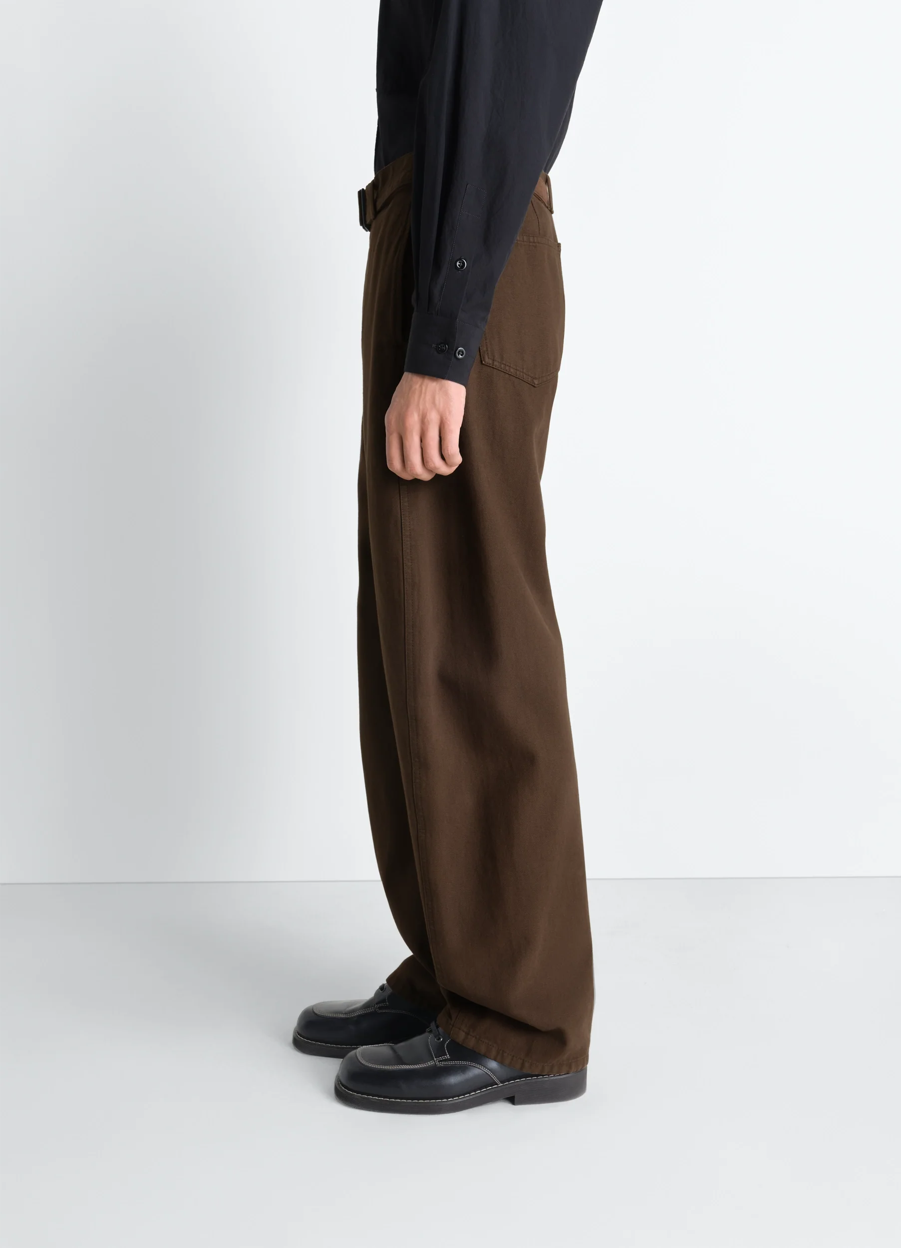 TWISTED BELTED PANTS IN DYED HEAVY BROKEN TWILL - Image 5