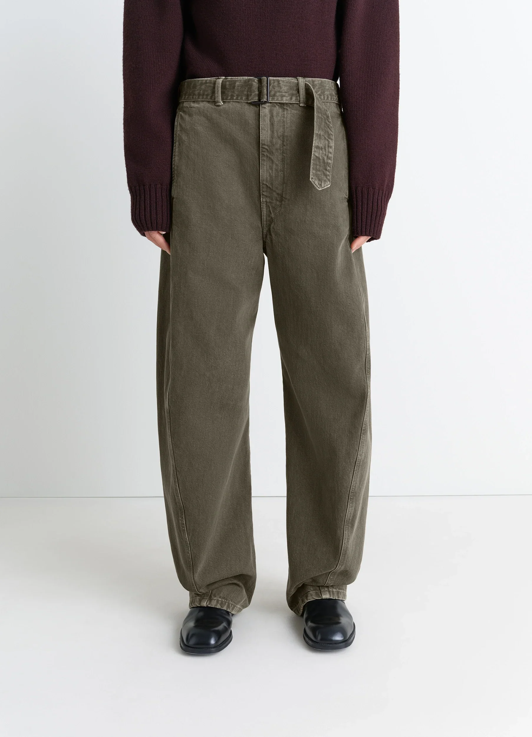 TWISTED BELTED PANTS IN DENIM - Image 3
