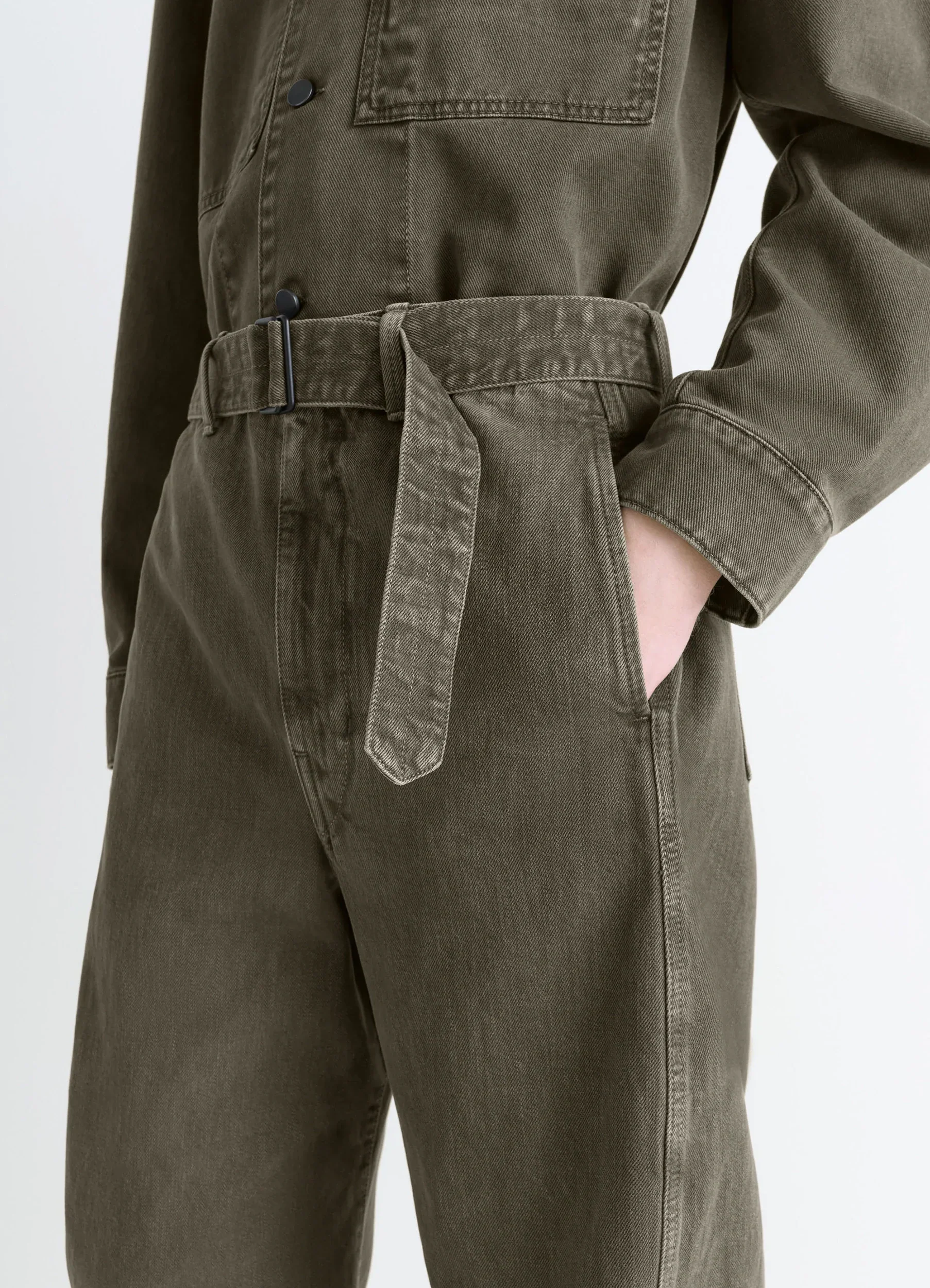 TWISTED BELTED PANTS IN DENIM - Image 4