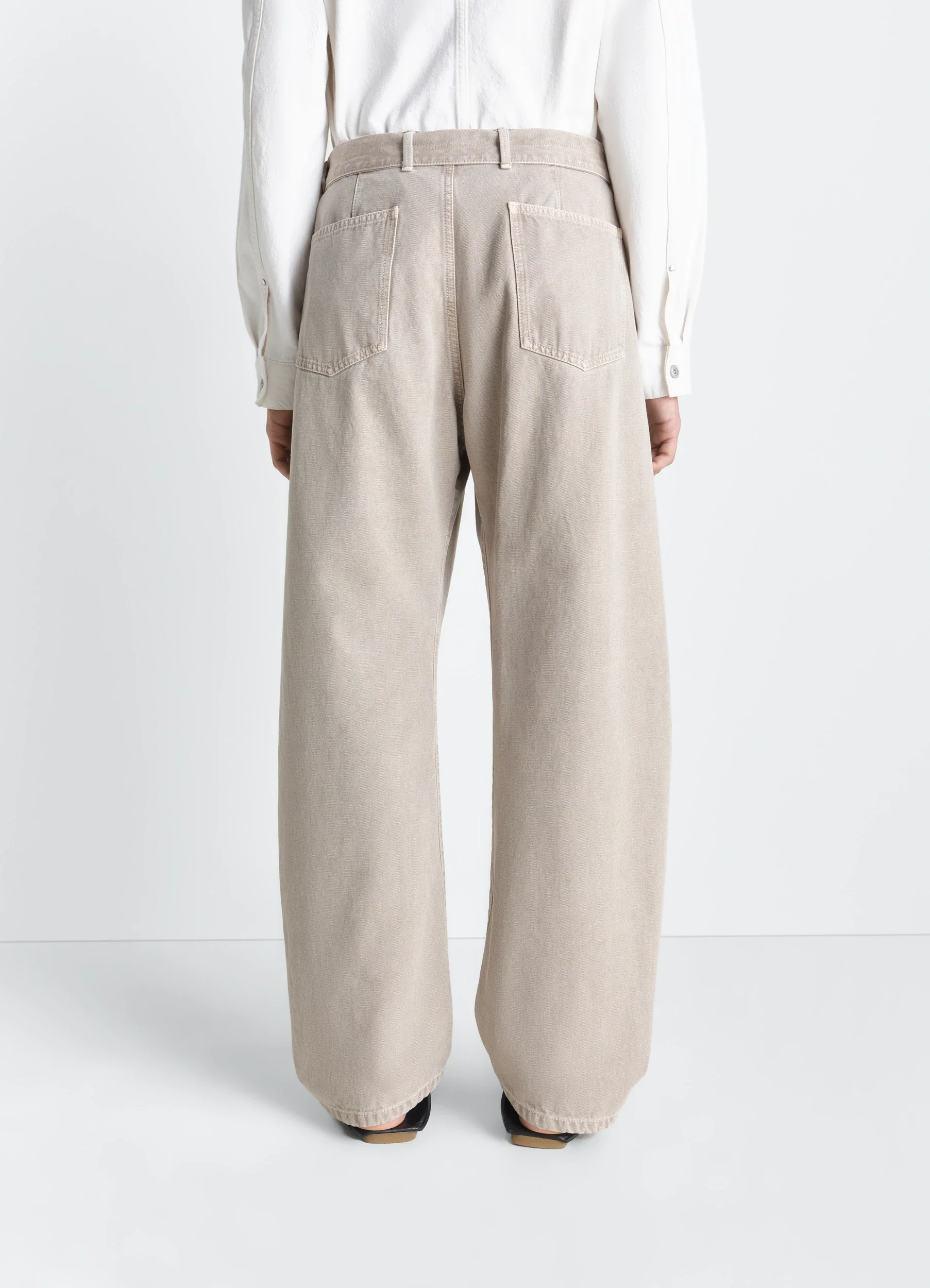 TWISTED BELTED PANTS IN HEAVY BROKEN TWILL SNOW - Image 6