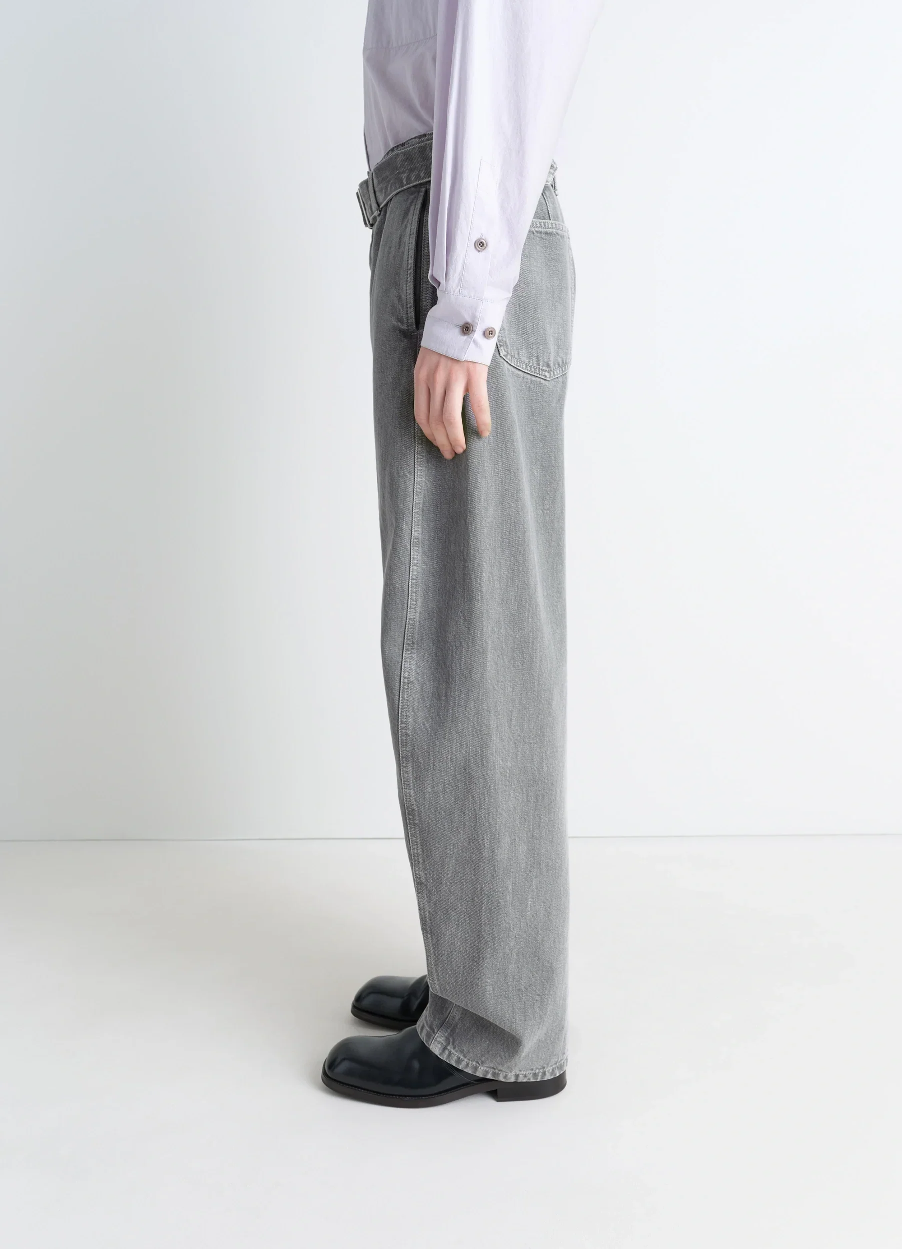 TWISTED BELTED PANTS IN DENIM - Image 5
