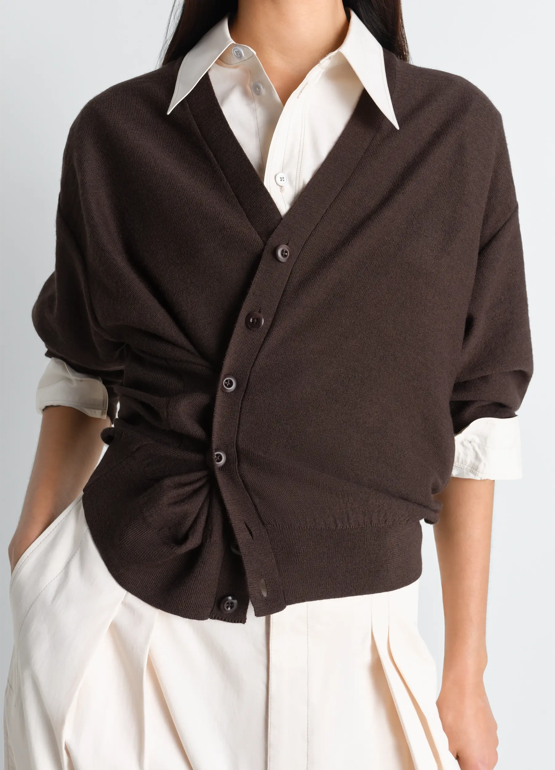TWISTED CARDIGAN IN MERINO BLEND - Image 3