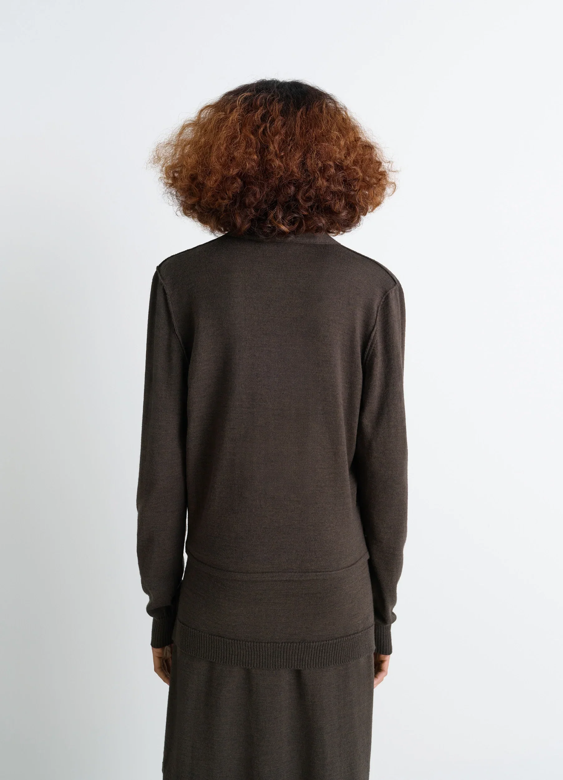 TWISTED CARDIGAN WITH SCARF IN MERINO BLEND - Image 3