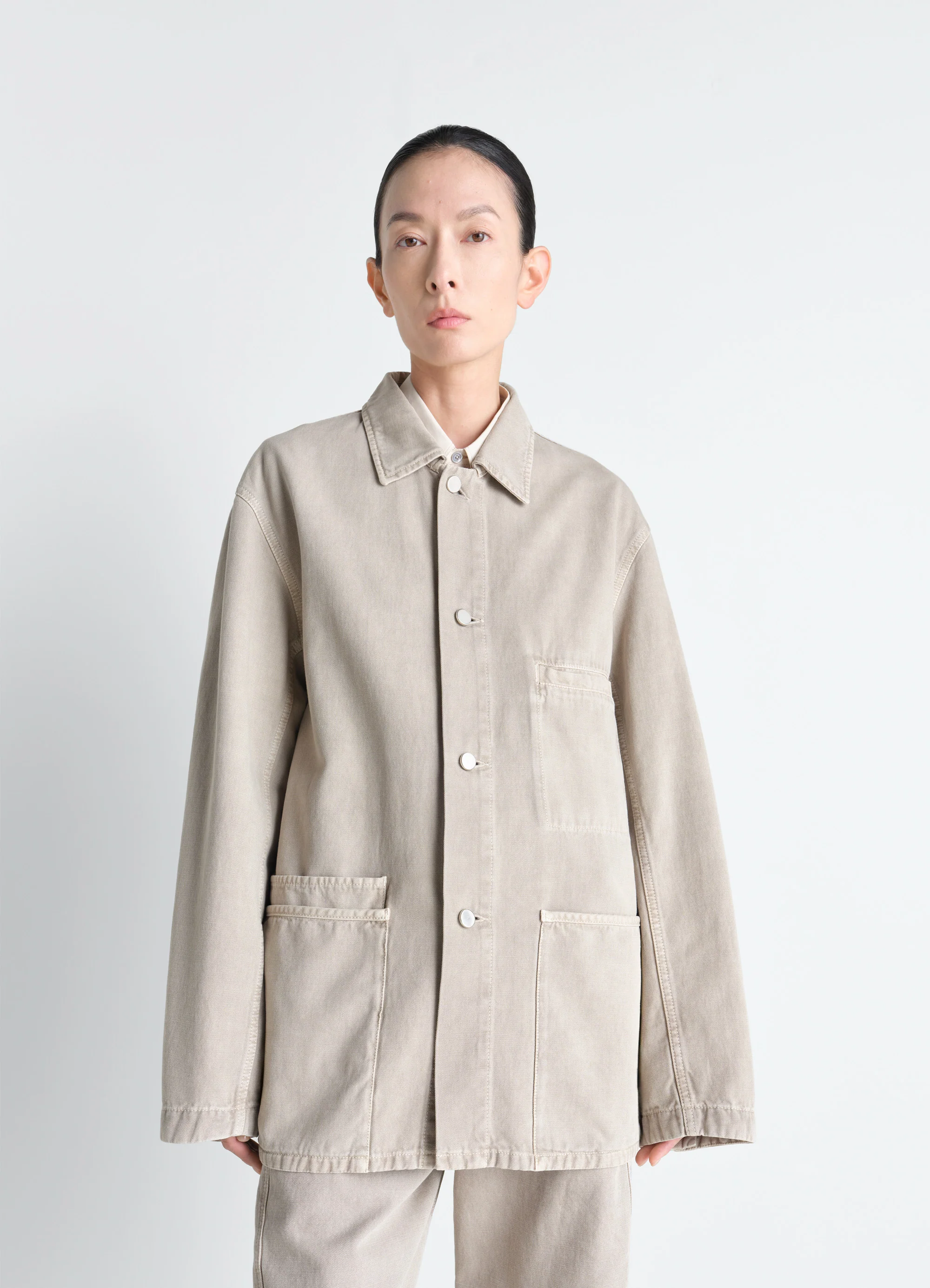 UTILITY OVERSHIRT IN SNOW BROKEN TWILL - Image 3