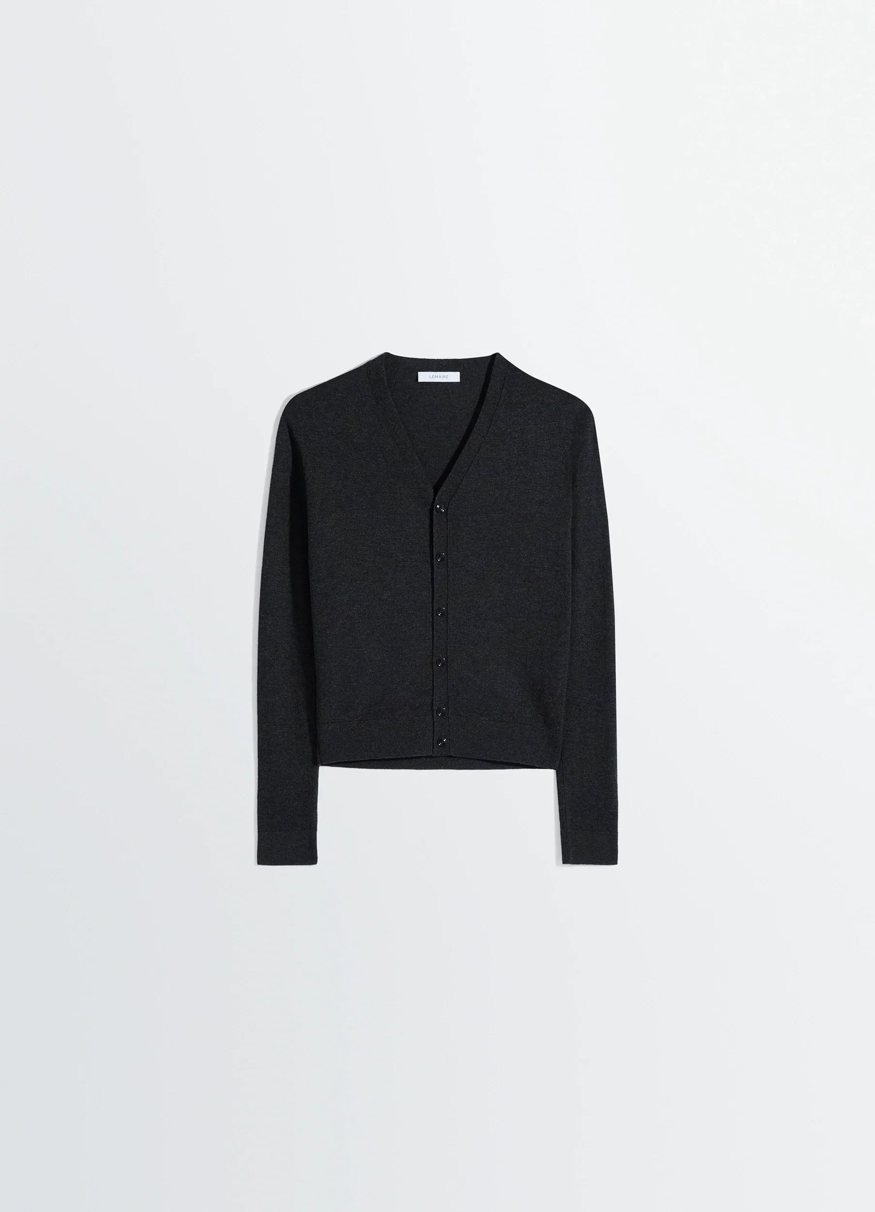 V NECK BUTTONED CARDIGAN IN FINE WOOL - Image 5