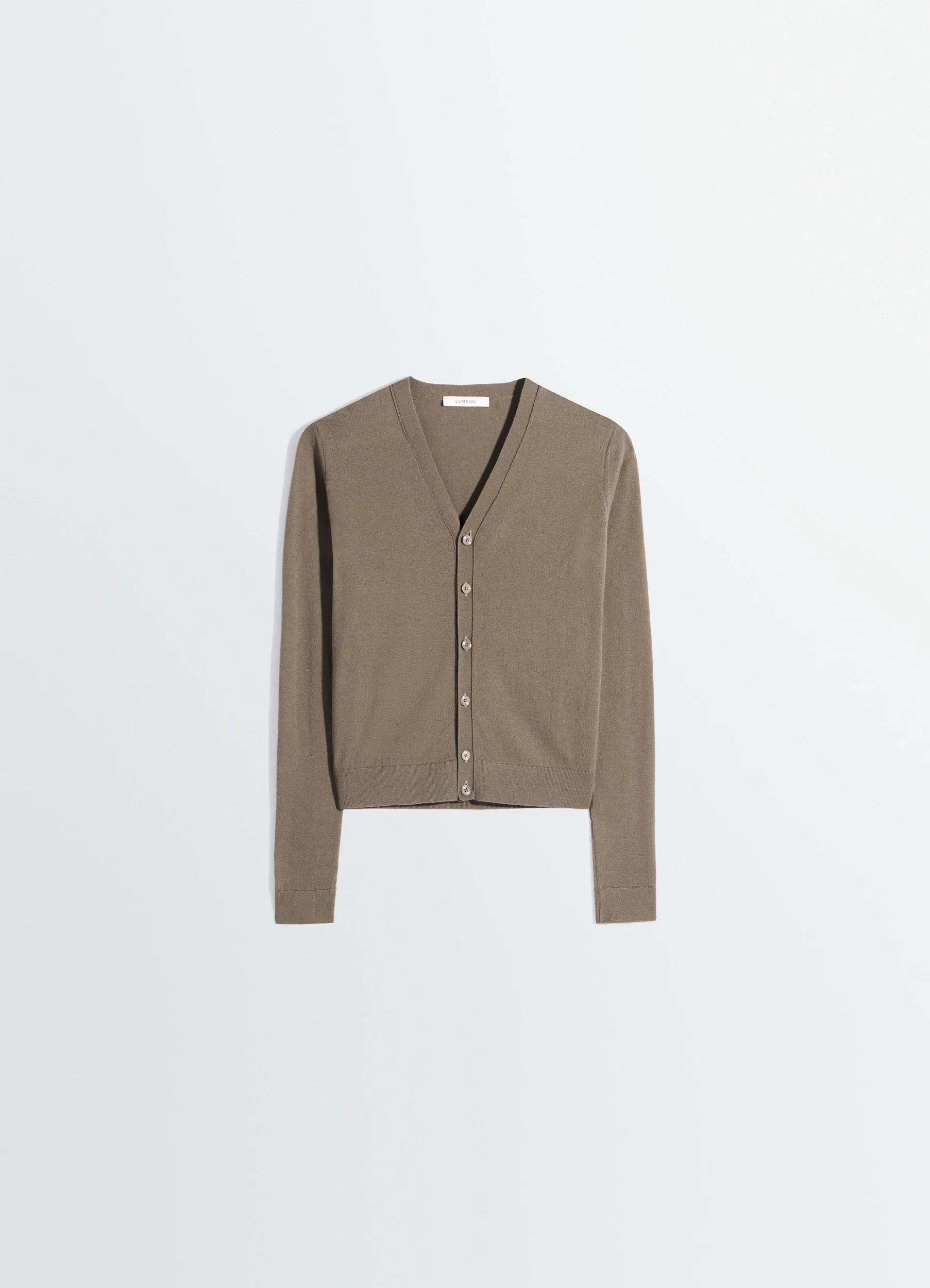 V NECK BUTTONED CARDIGAN IN FINE WOOL - Image 4