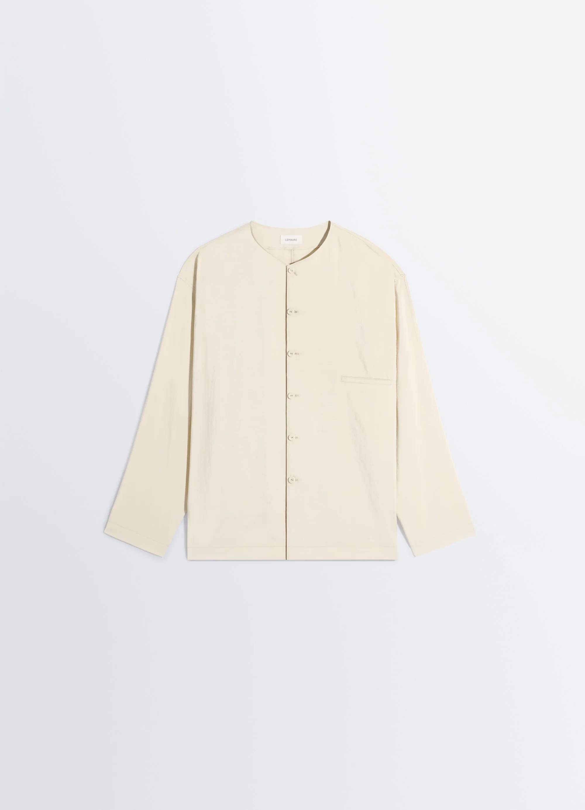 V-NECK SHIRT IN DRY SILK - Image 5