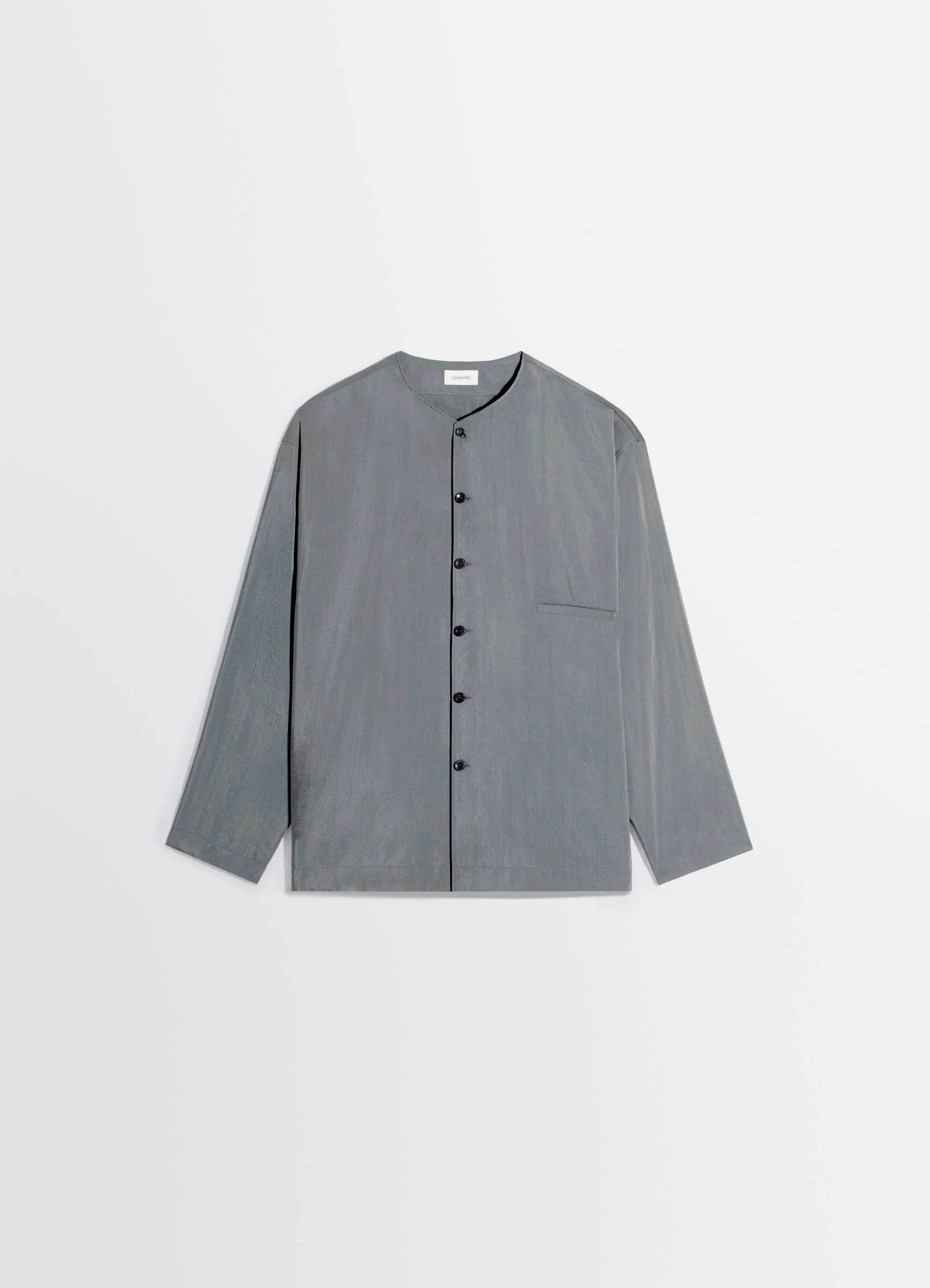 V-NECK SHIRT IN DRY SILK - Image 5
