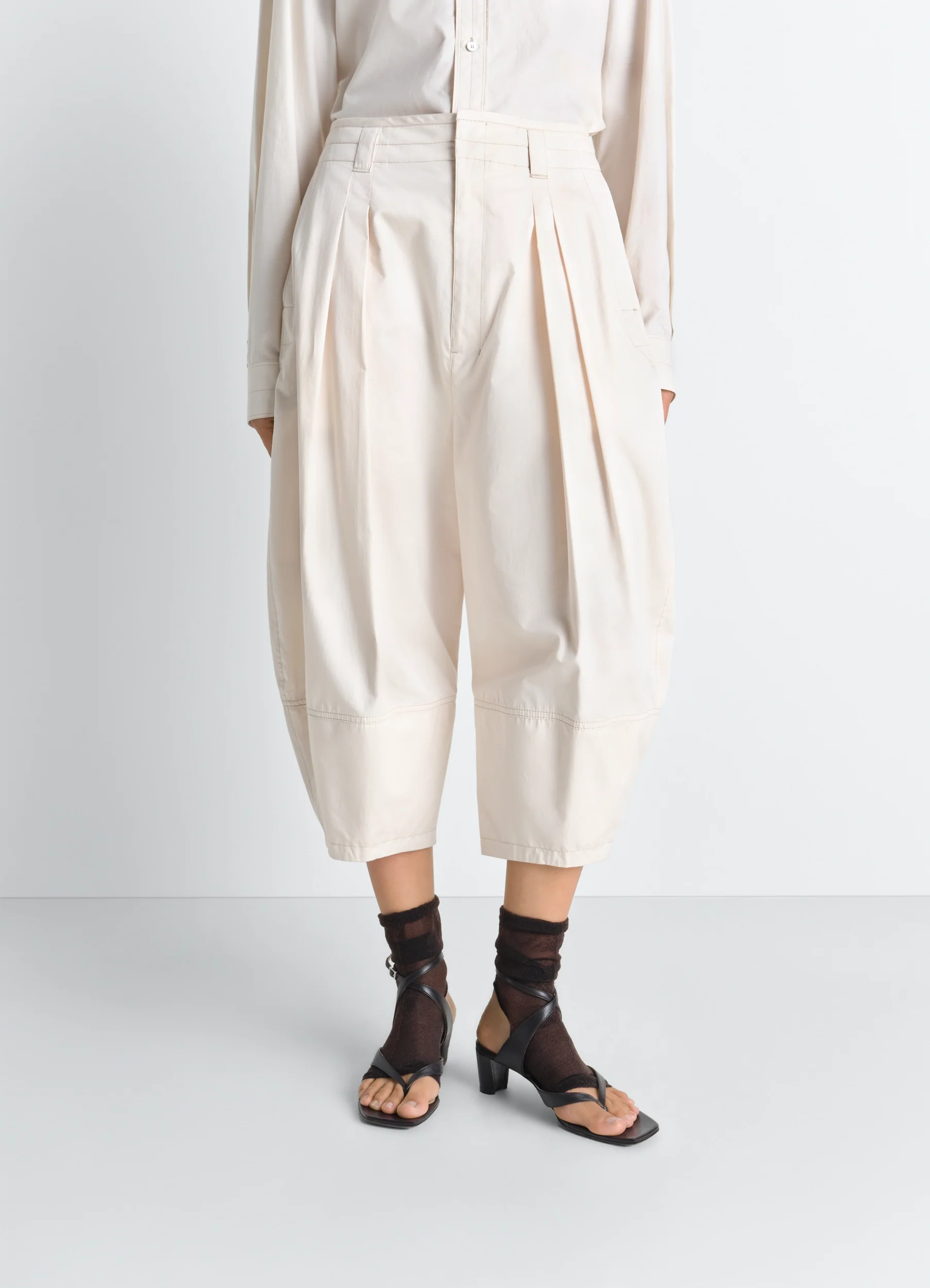 VOLUME BERMUDAS IN COTTON SATIN - Image 2