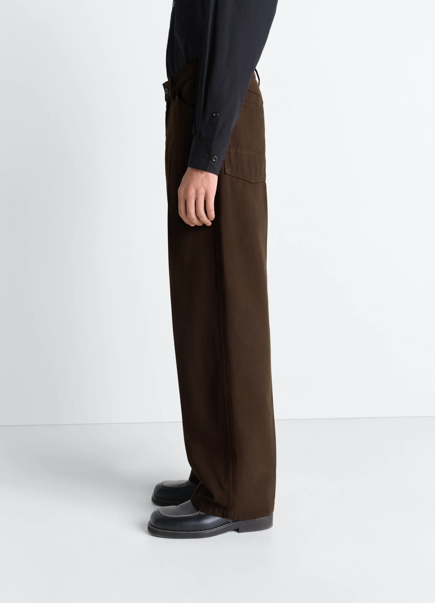 WIDE PANTS IN DYED BROKEN TWILL - Image 4