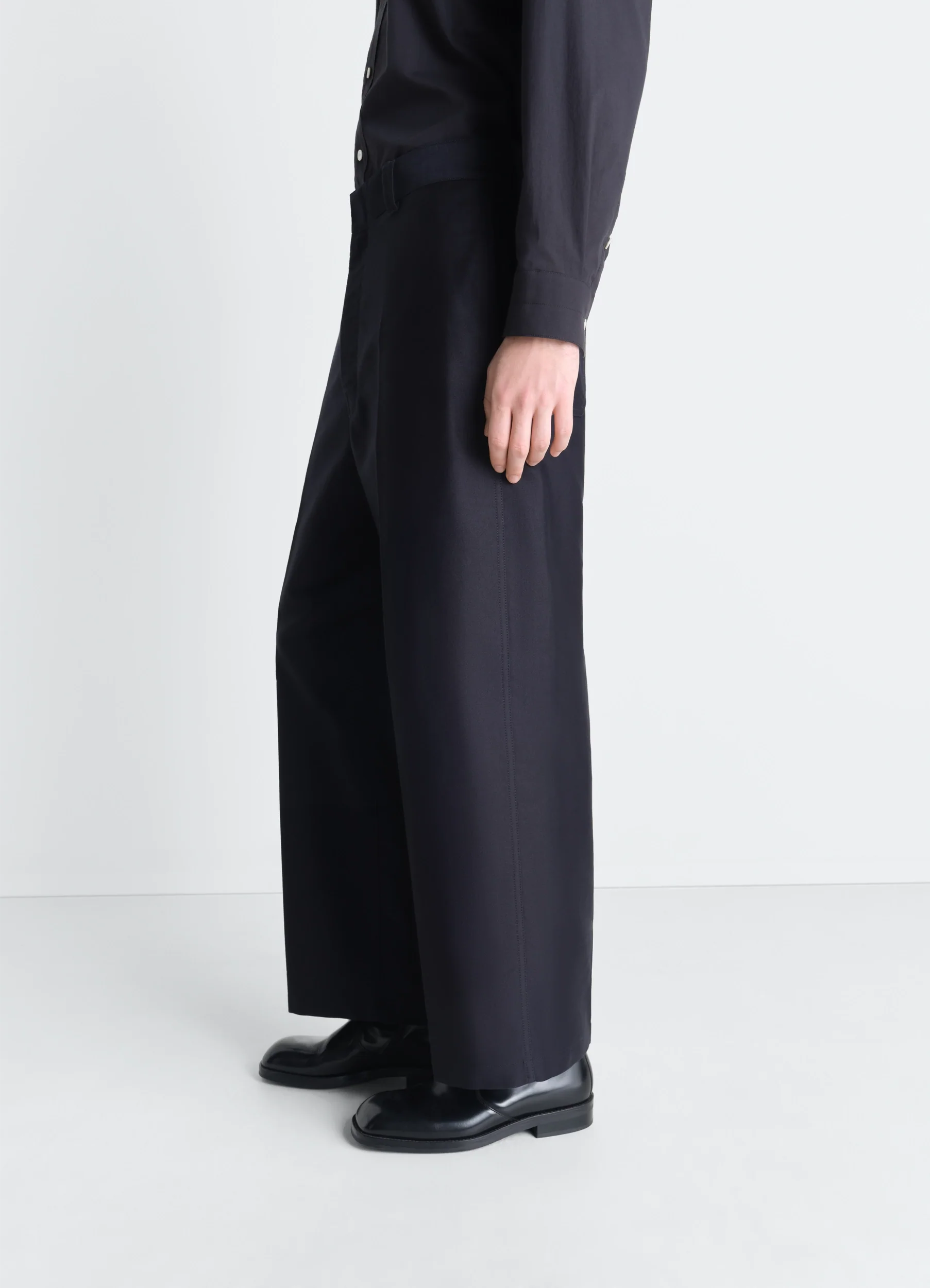 WIDE WORKWEAR PANTS IN COTTON SATIN - Image 3
