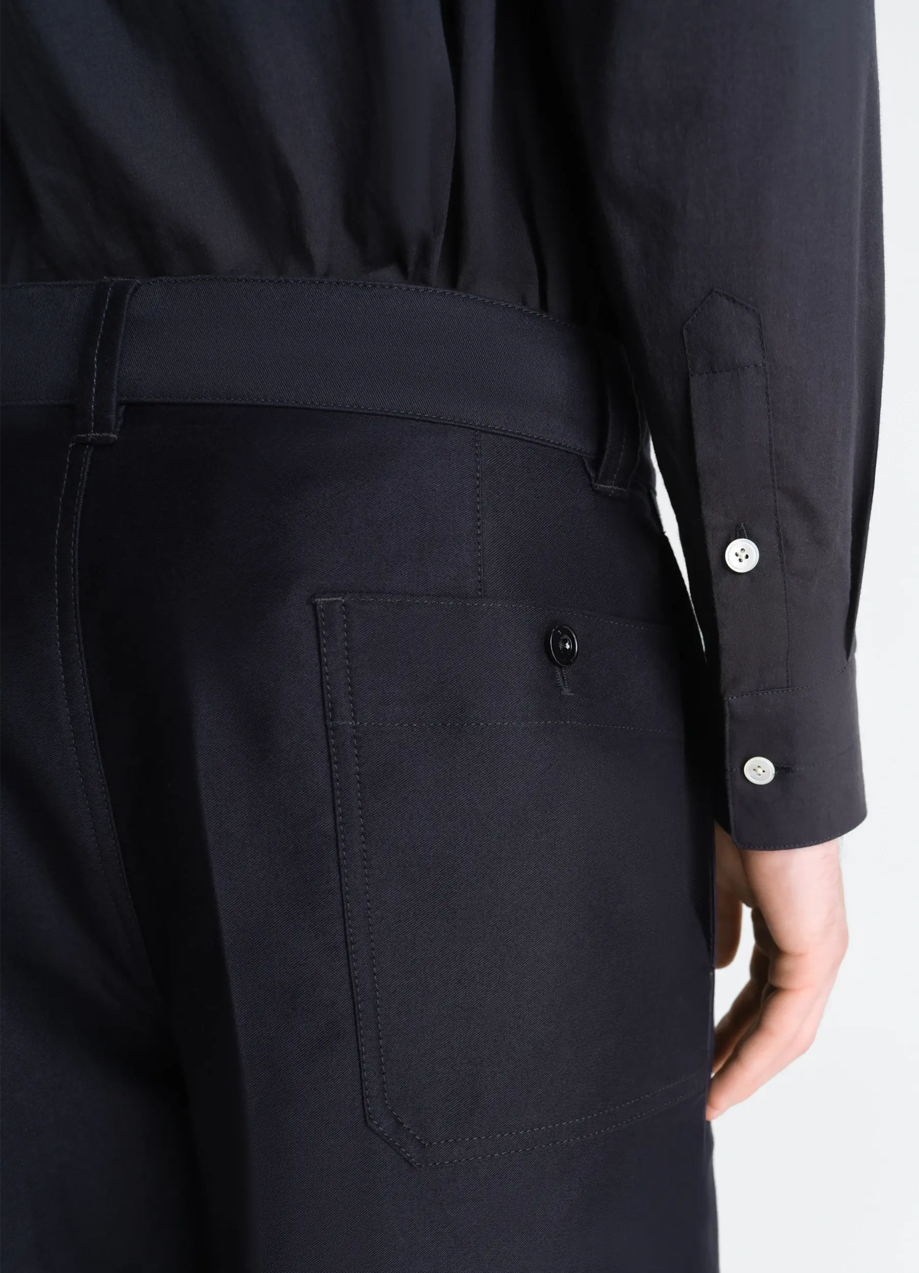 WIDE WORKWEAR PANTS IN COTTON SATIN - Image 4