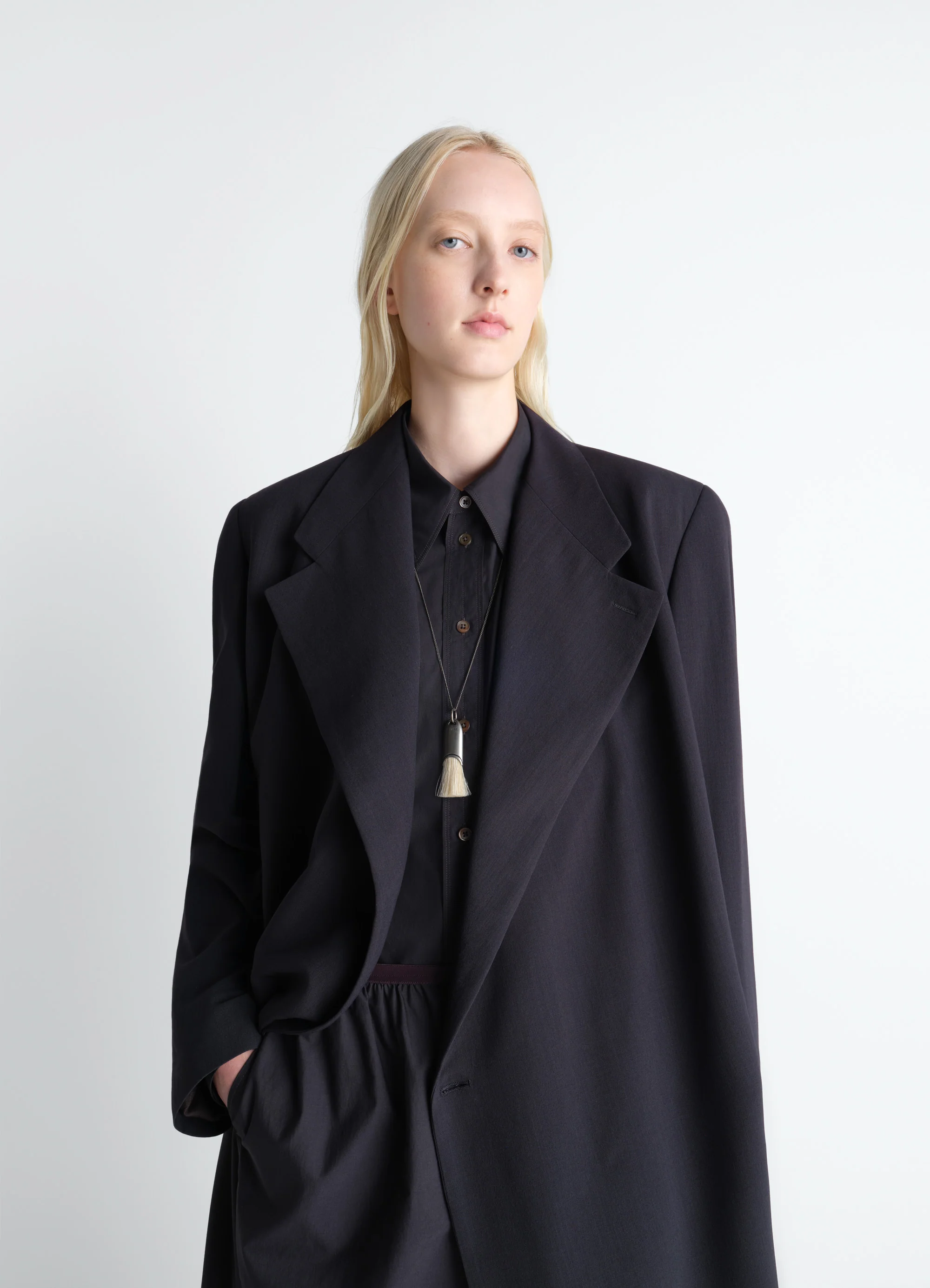 WRAP OVER COAT IN WOOL CREPE - Image 2