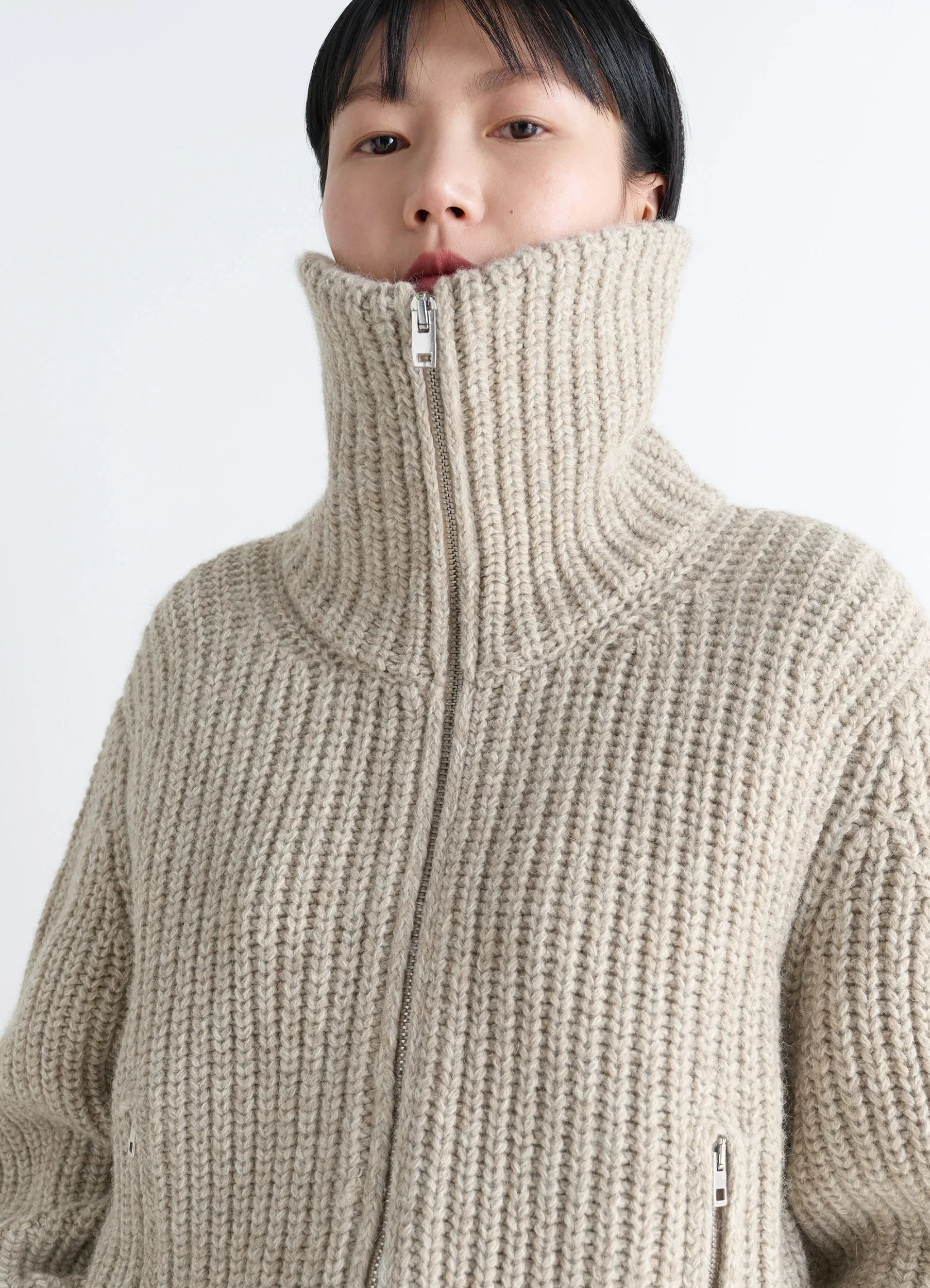 ZIPPED CARDIGAN IN YAK ALPACA - Image 4