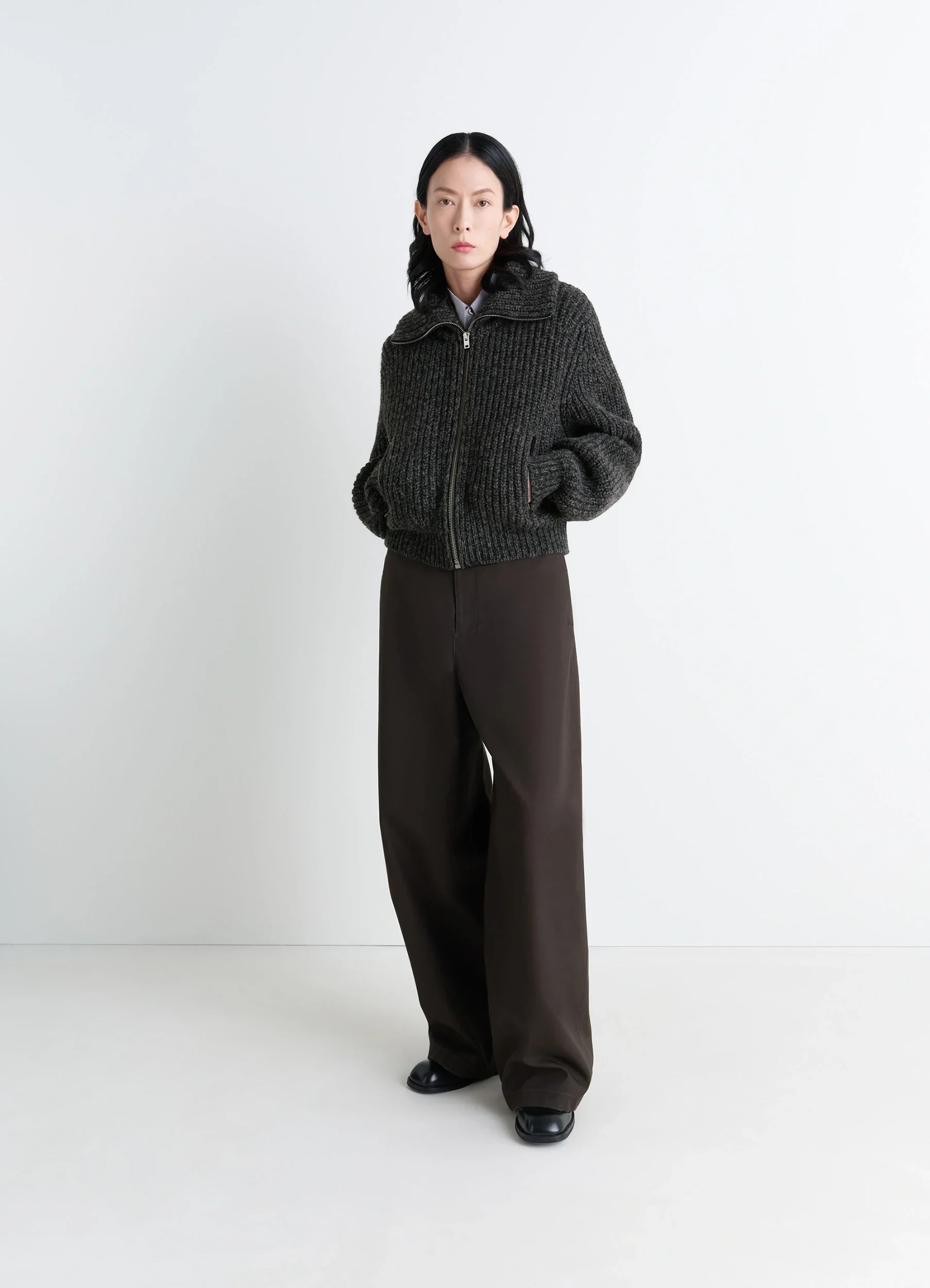 ZIPPED CARDIGAN IN YAK ALPACA - Image 2