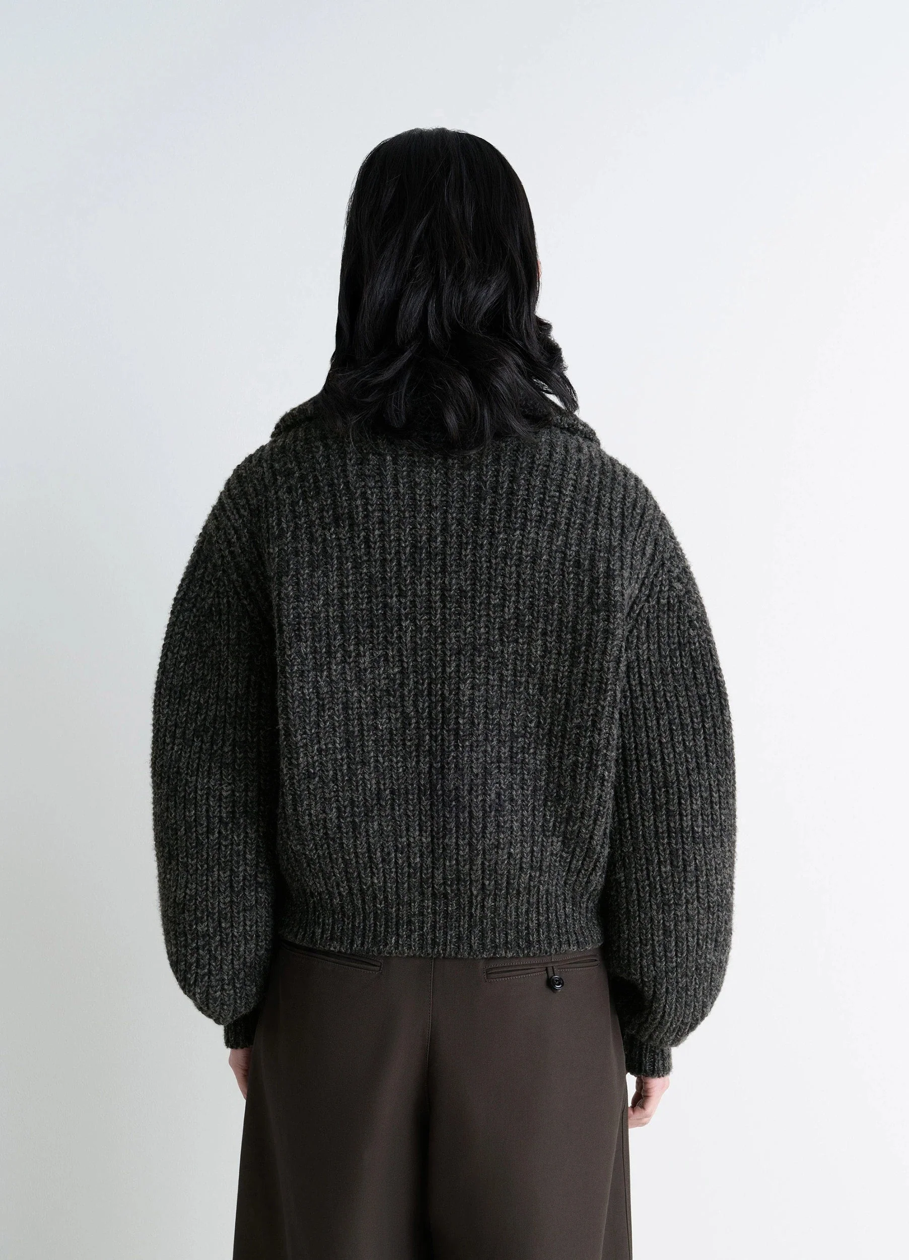 ZIPPED CARDIGAN IN YAK ALPACA - Image 5